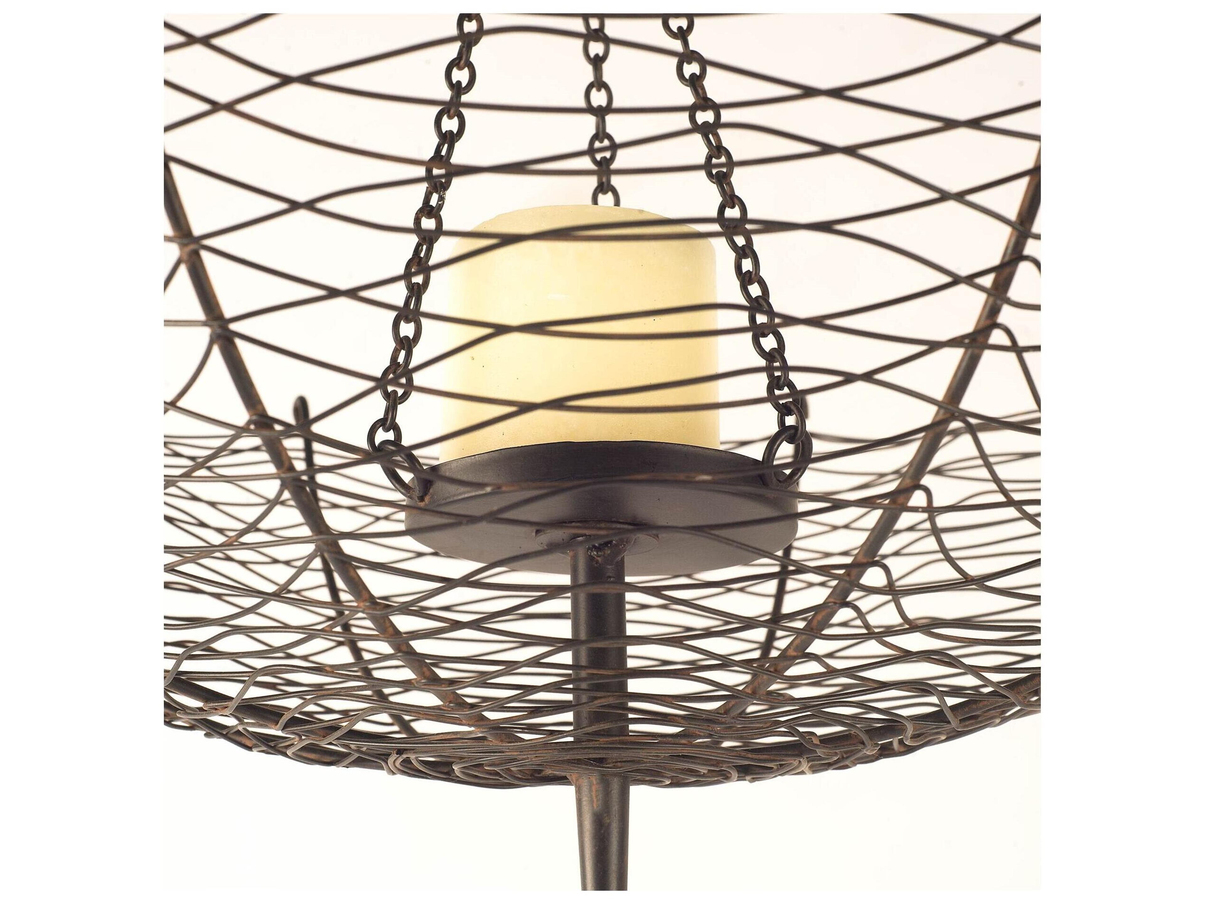 Mercana Rihanna II Medium Black Metal Umbrella Candle Holder Lantern