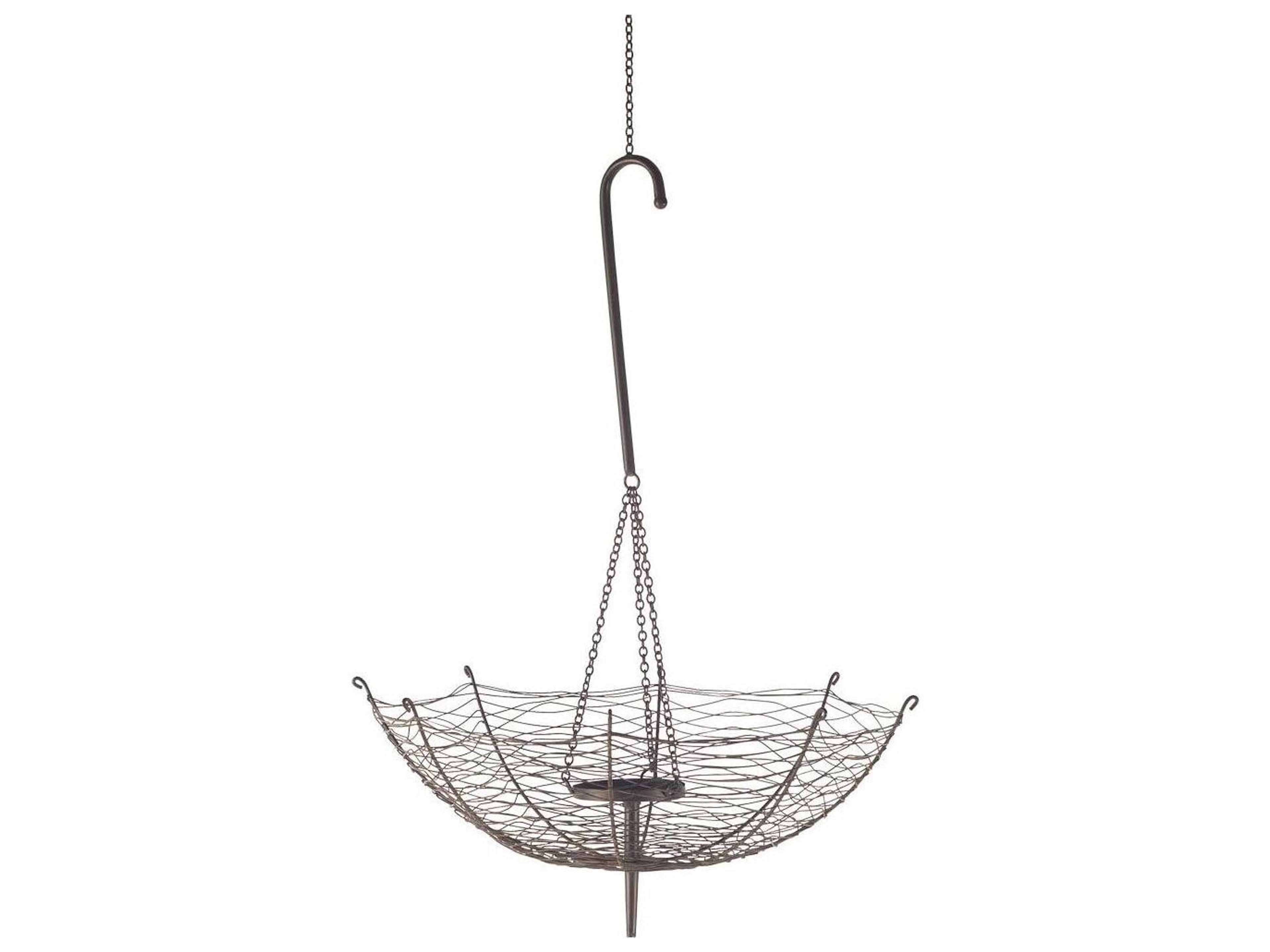 Rihanna III Large Black Metal Umbrella Candle Holder Lantern