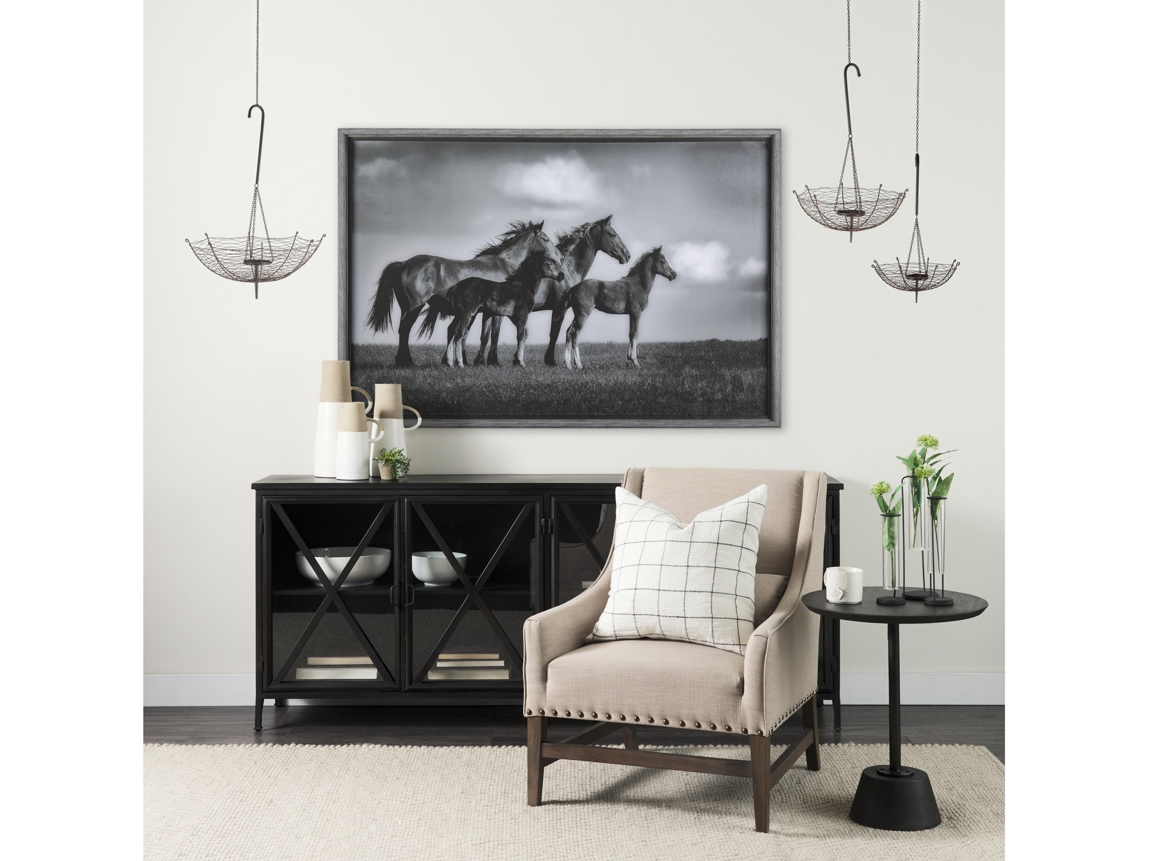 Mercana Rihanna III Large Black Metal Umbrella Candle Holder Lantern