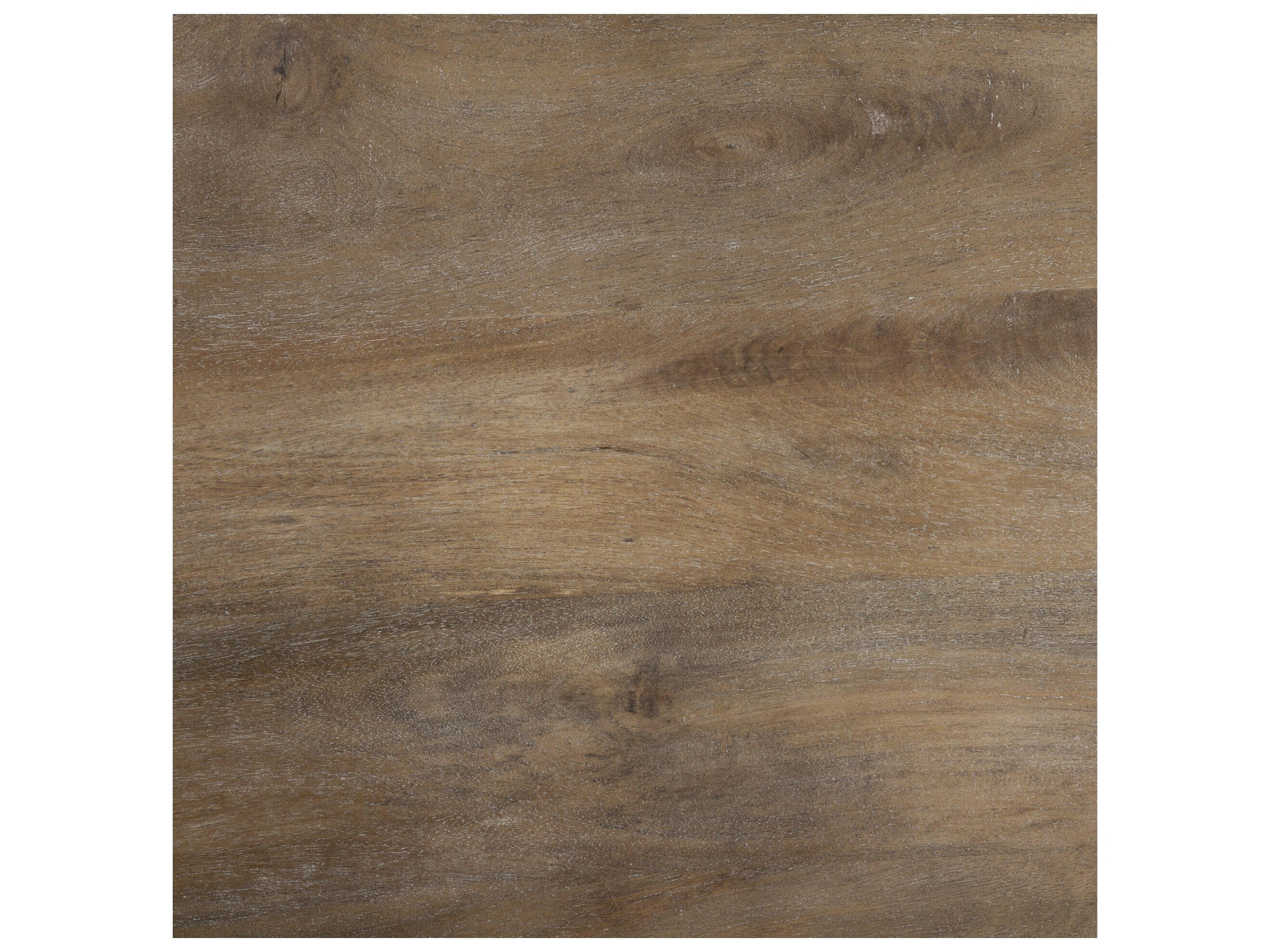 Mercana Stuart I Brown Solid Wood Top Two-Tier Black Metal Rolling Kitchen Island