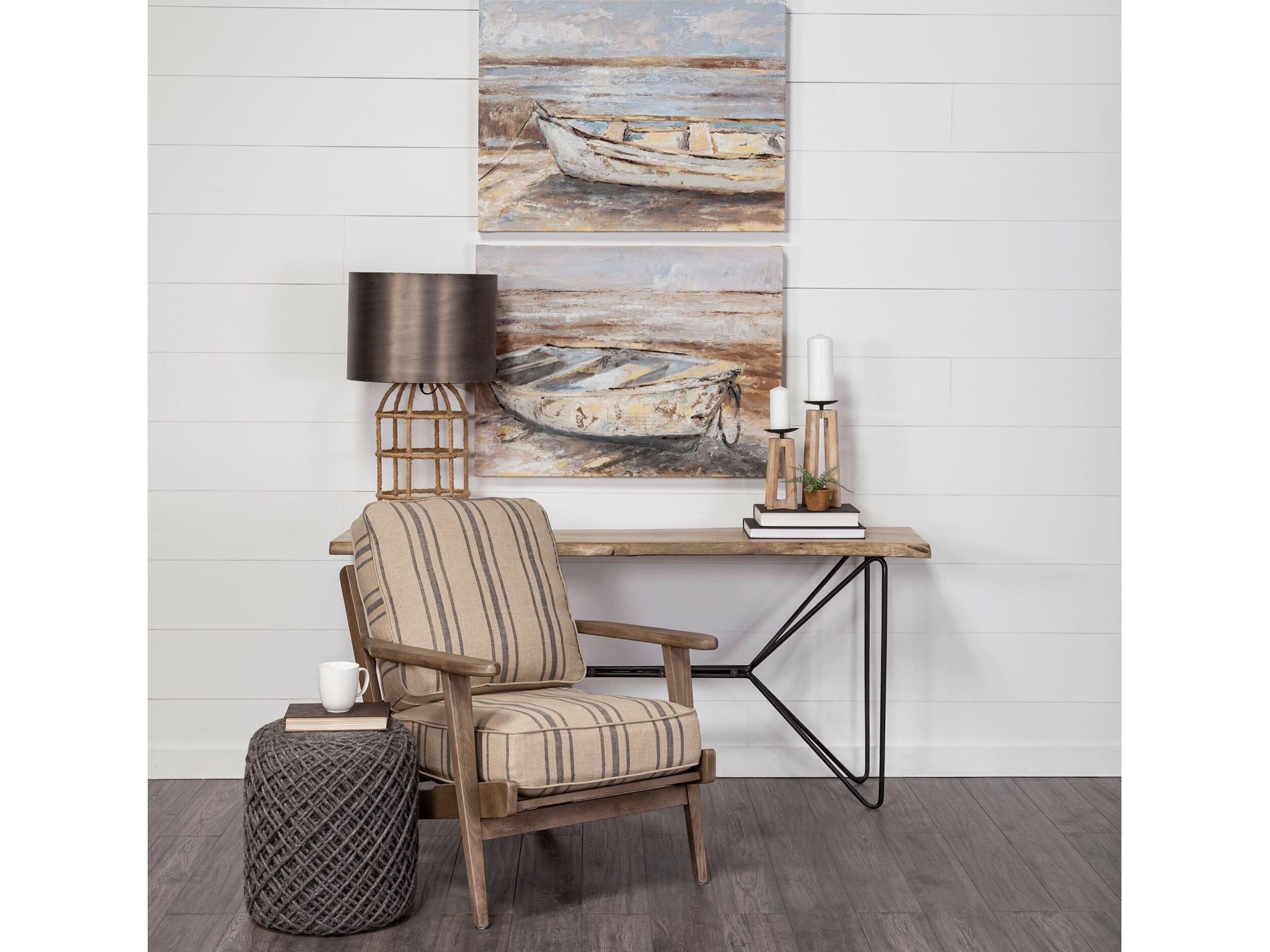 Mercana Papillion I 66L x 16W Natural Solid Wood and Iron Console Table