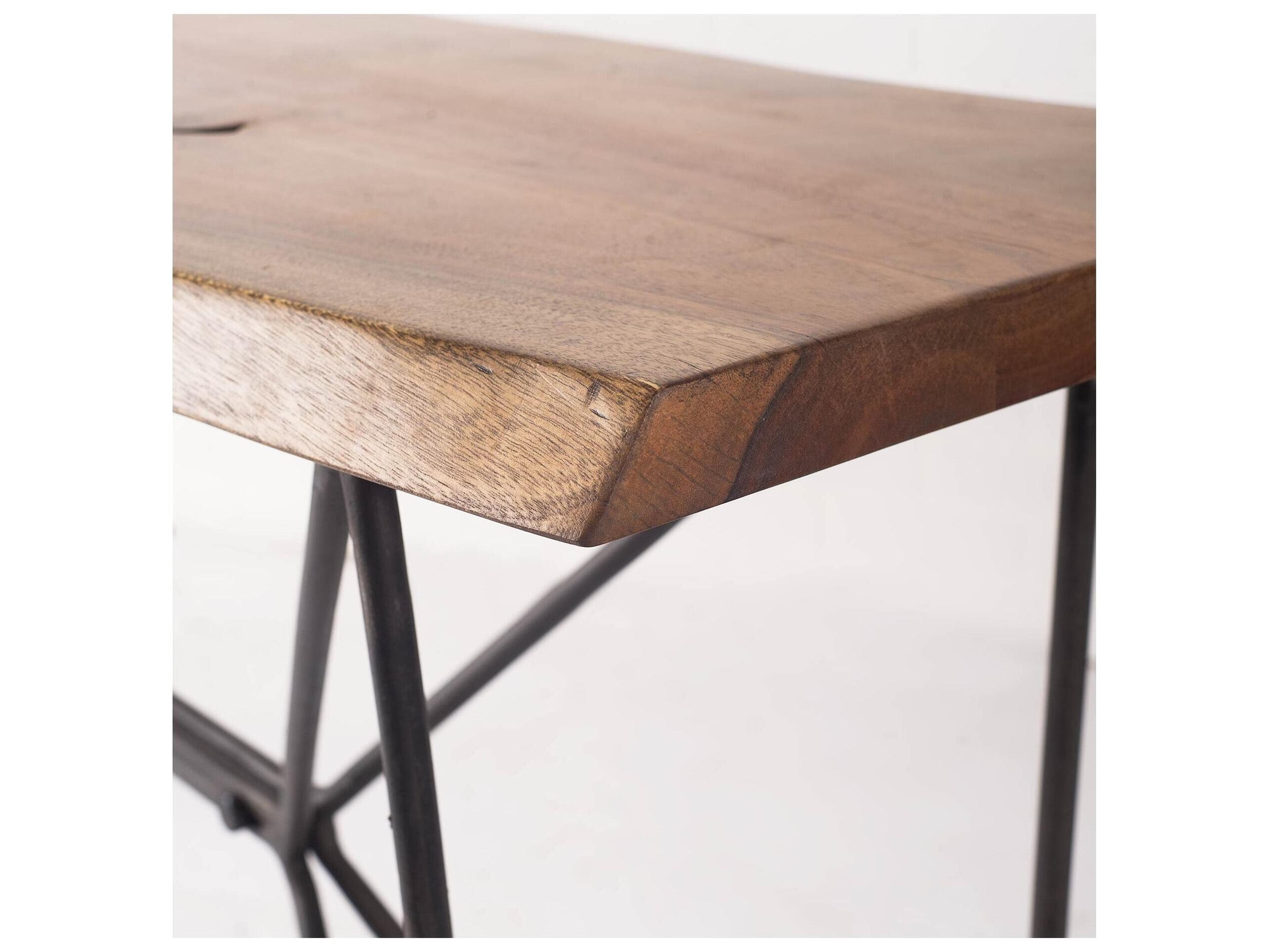 Mercana Papillion I 66L x 16W Natural Solid Wood and Iron Console Table