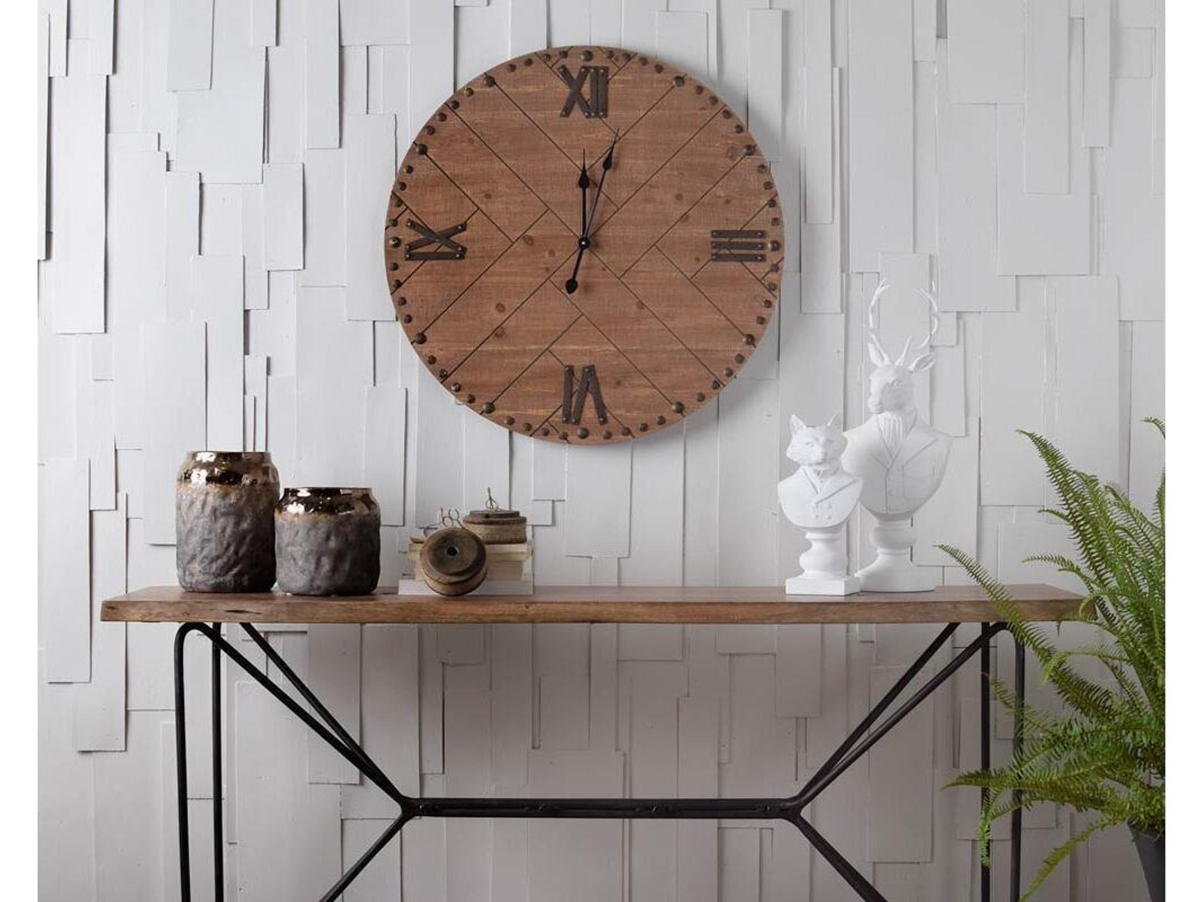 Mercana Papillion I 66L x 16W Natural Solid Wood and Iron Console Table