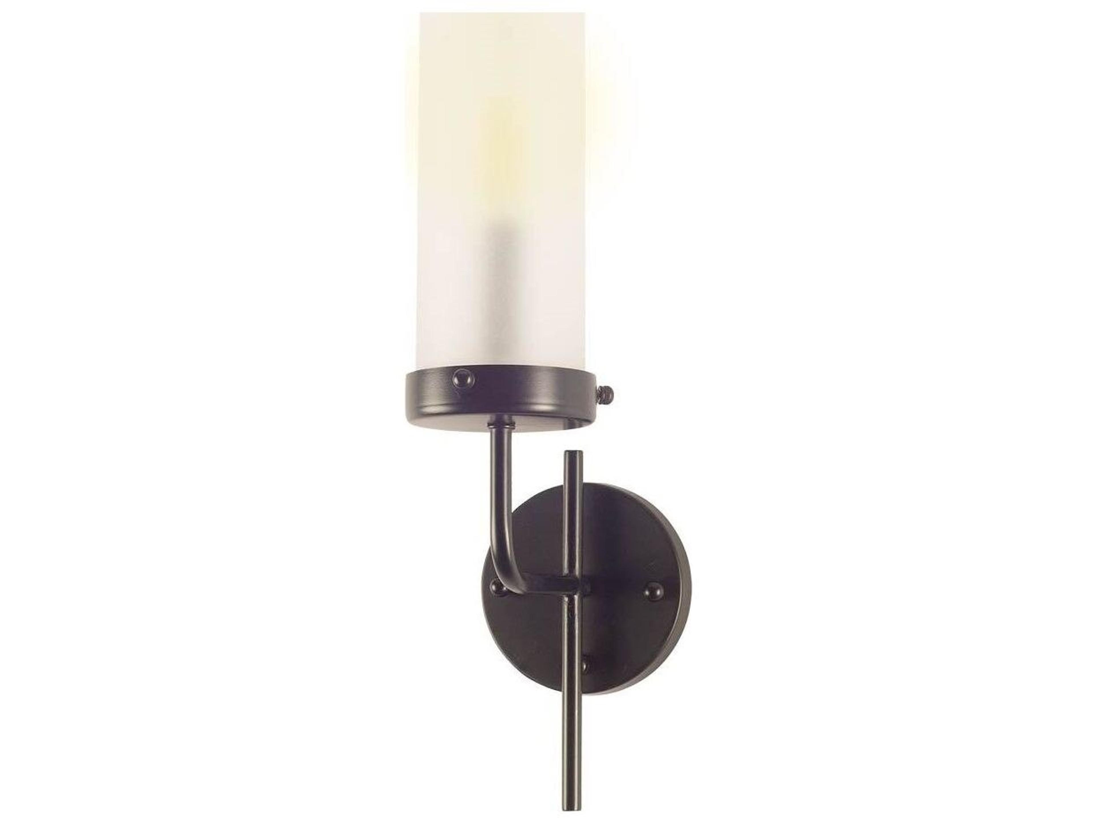 Mercana Bougeoir I I 8x20 Gray Metal Cylindrical Glass Shade Wall Sconce