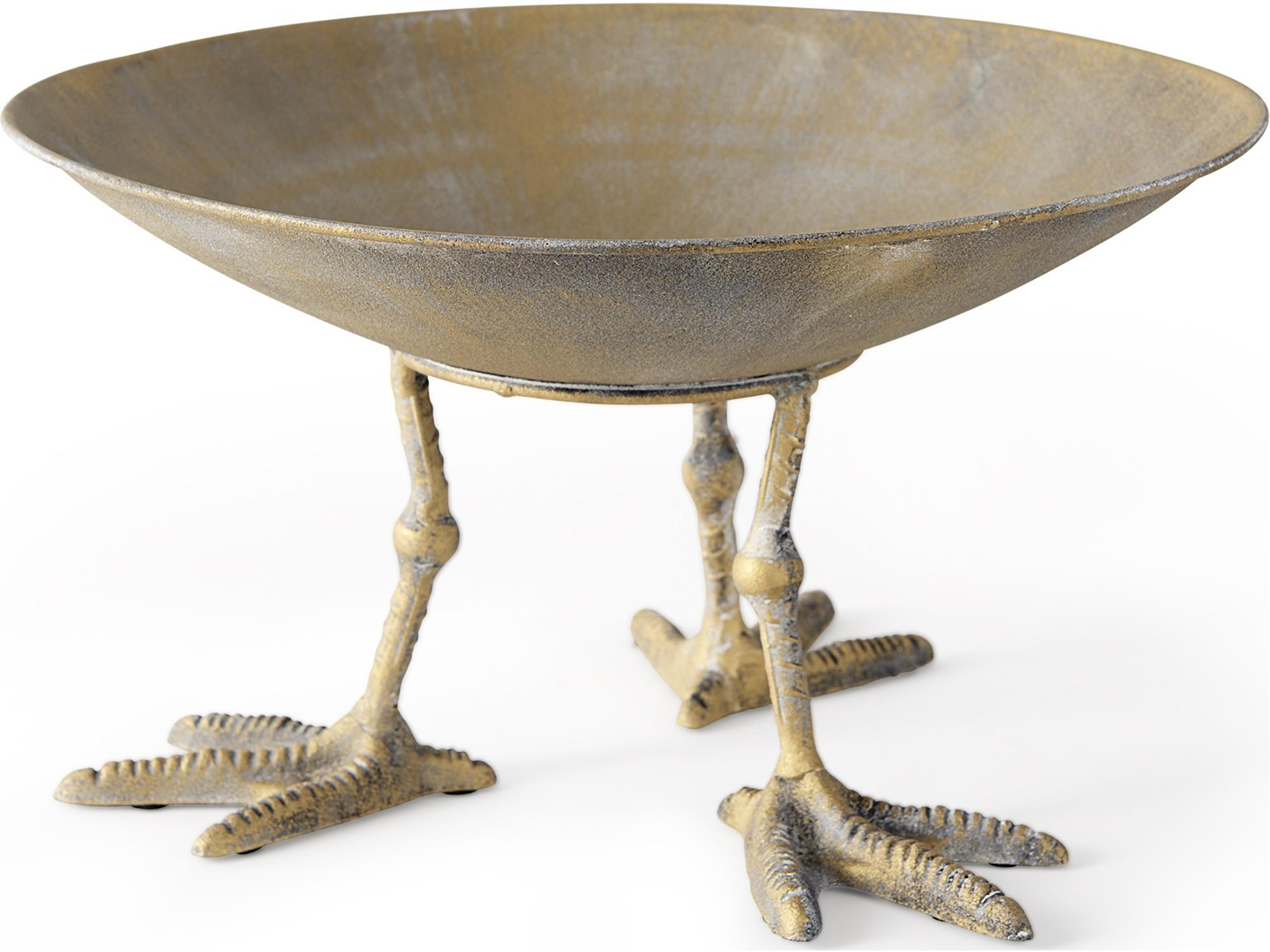 Mercana Chadwick II 13L x 13W Gold Metal Webbed Feet Bowl