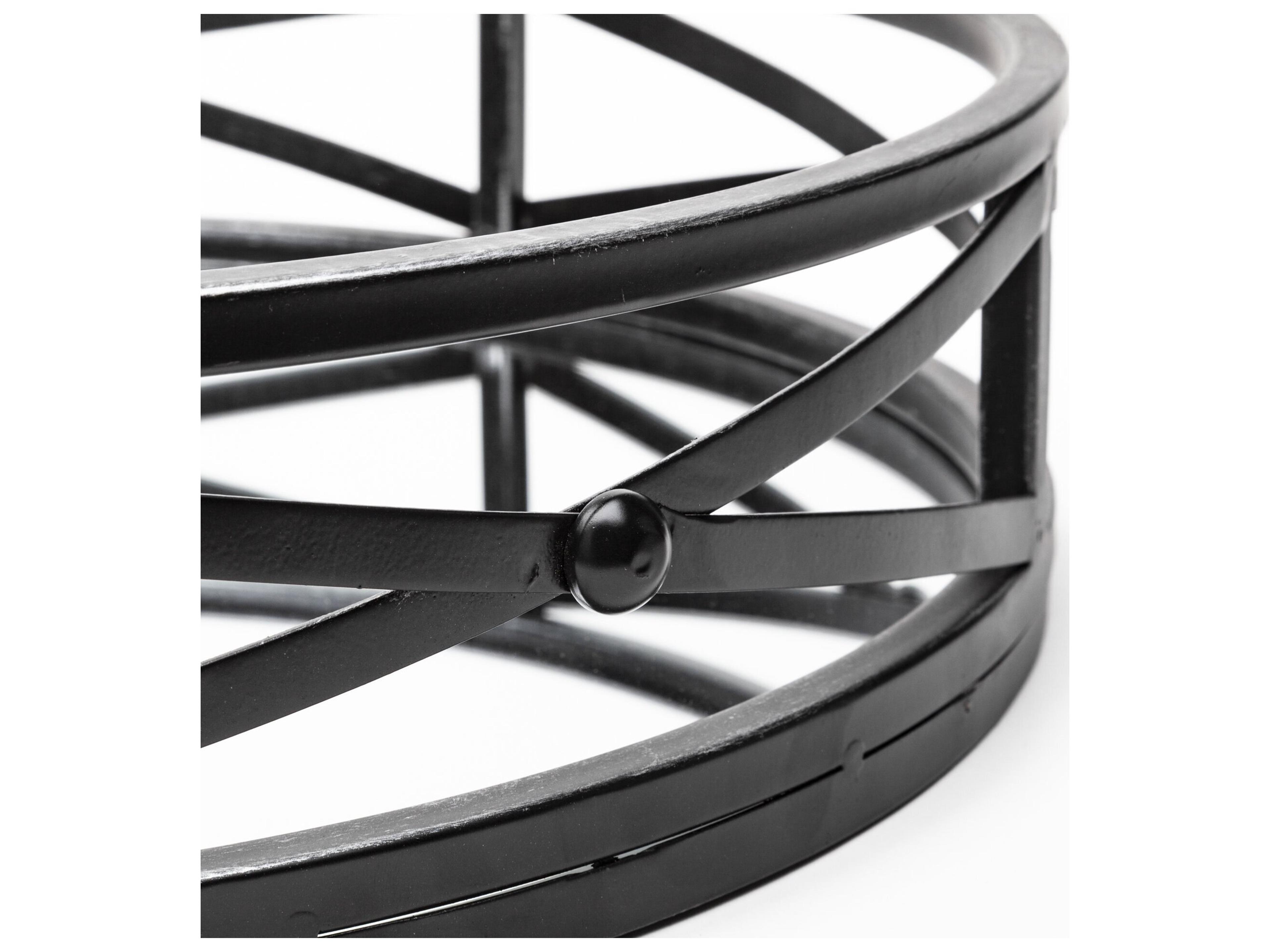 Mercana Piers (Set of 2) Black Metal Mirrored Round Trays