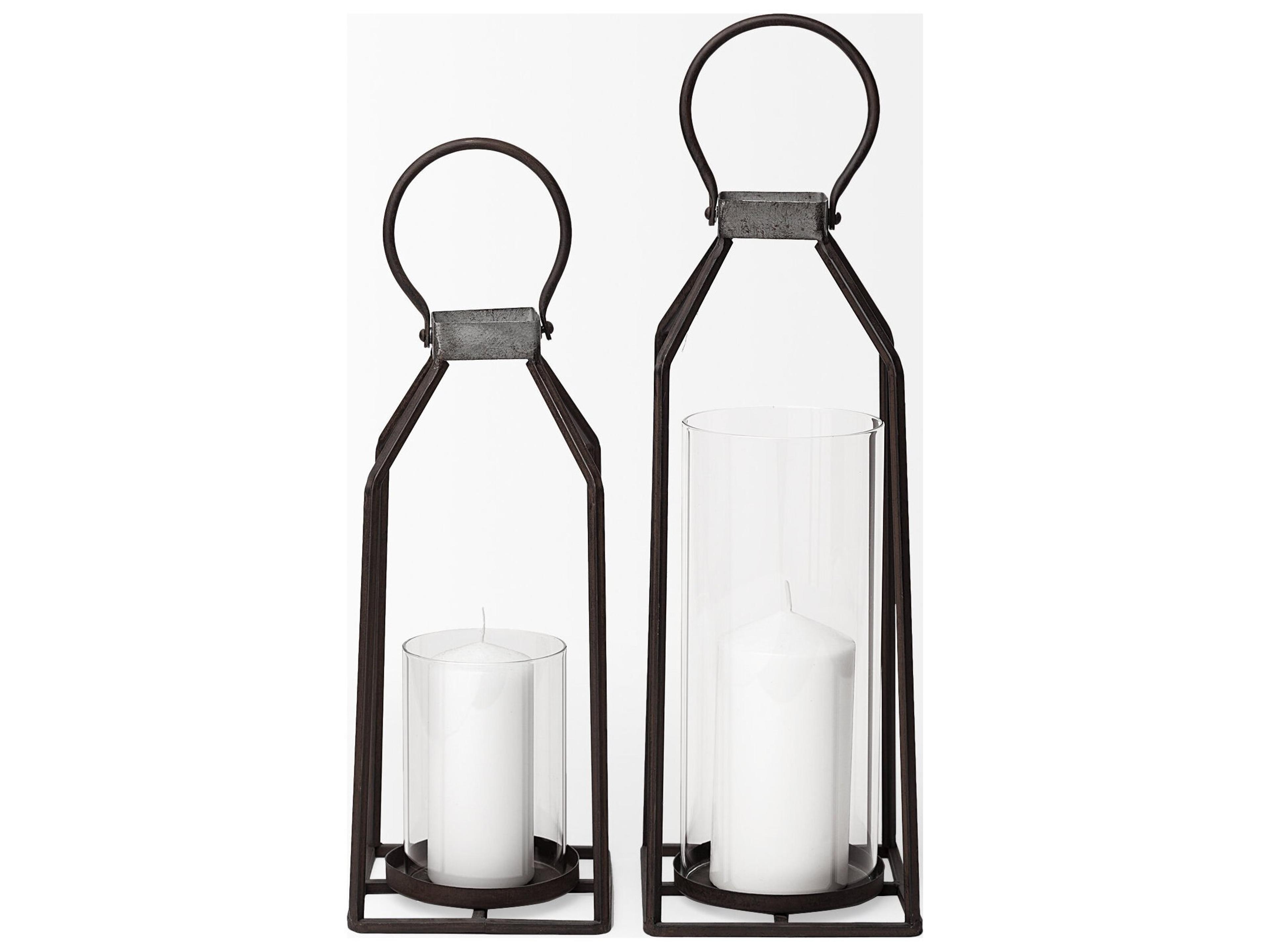 Mercana Kingston II Small Rustic Metal Framed Table Candle Holder