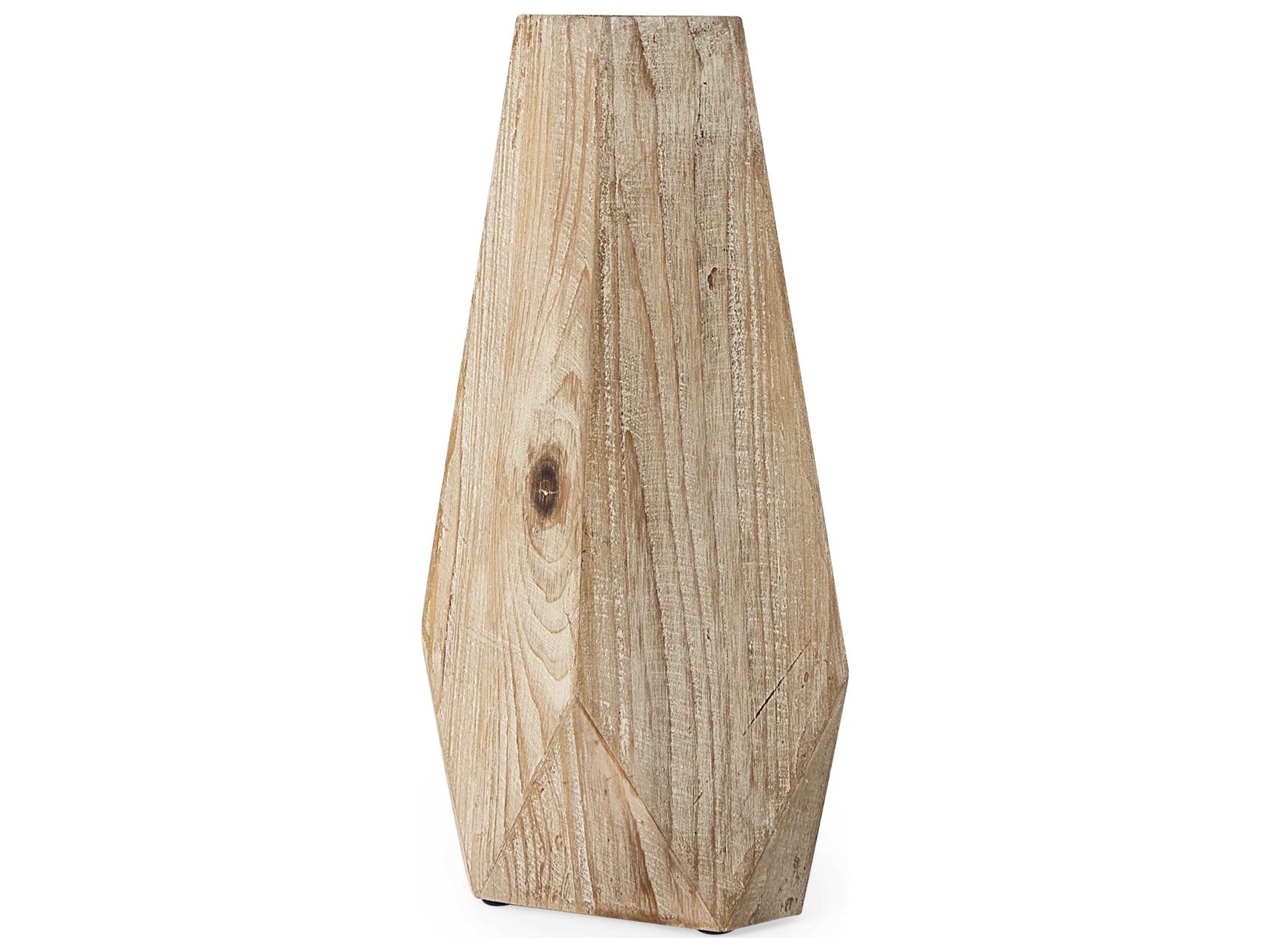 Allen II Small Natural Wooden Base Oval Vase
