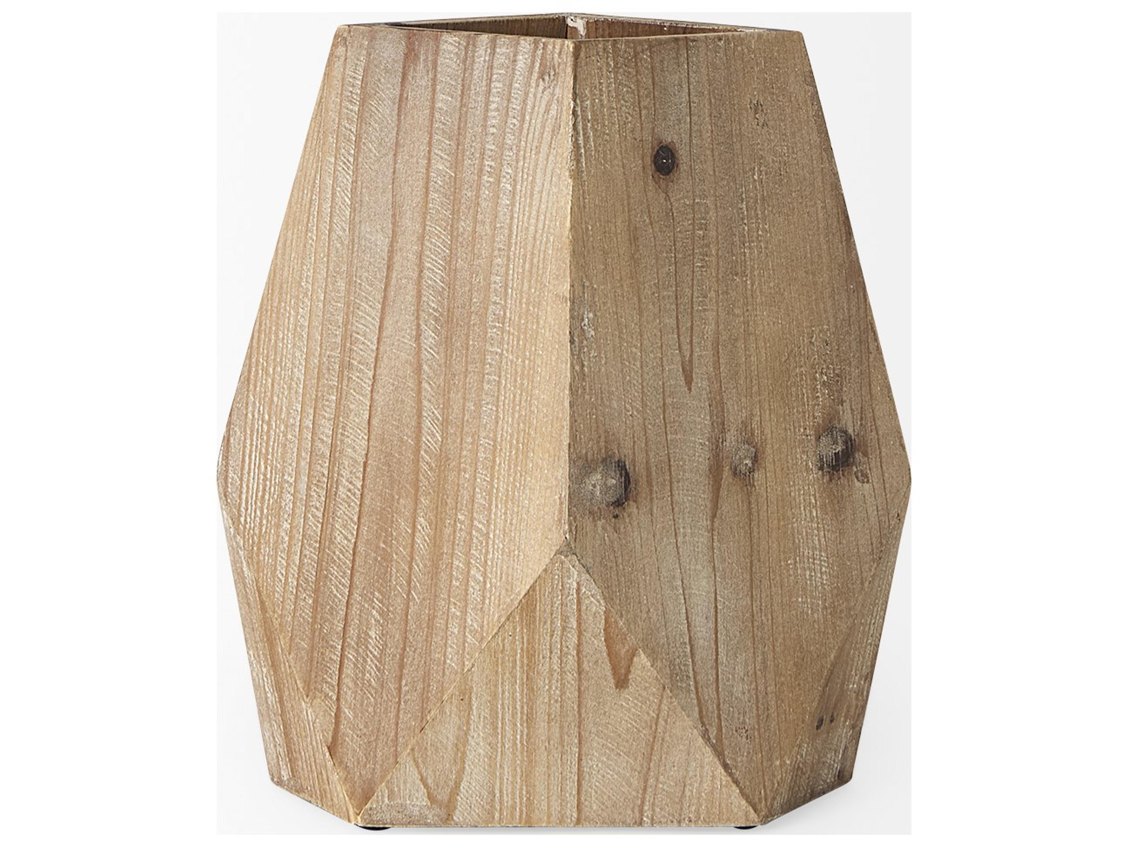 Mercana Allen III Tall Natural Wooden Base Oval Vase