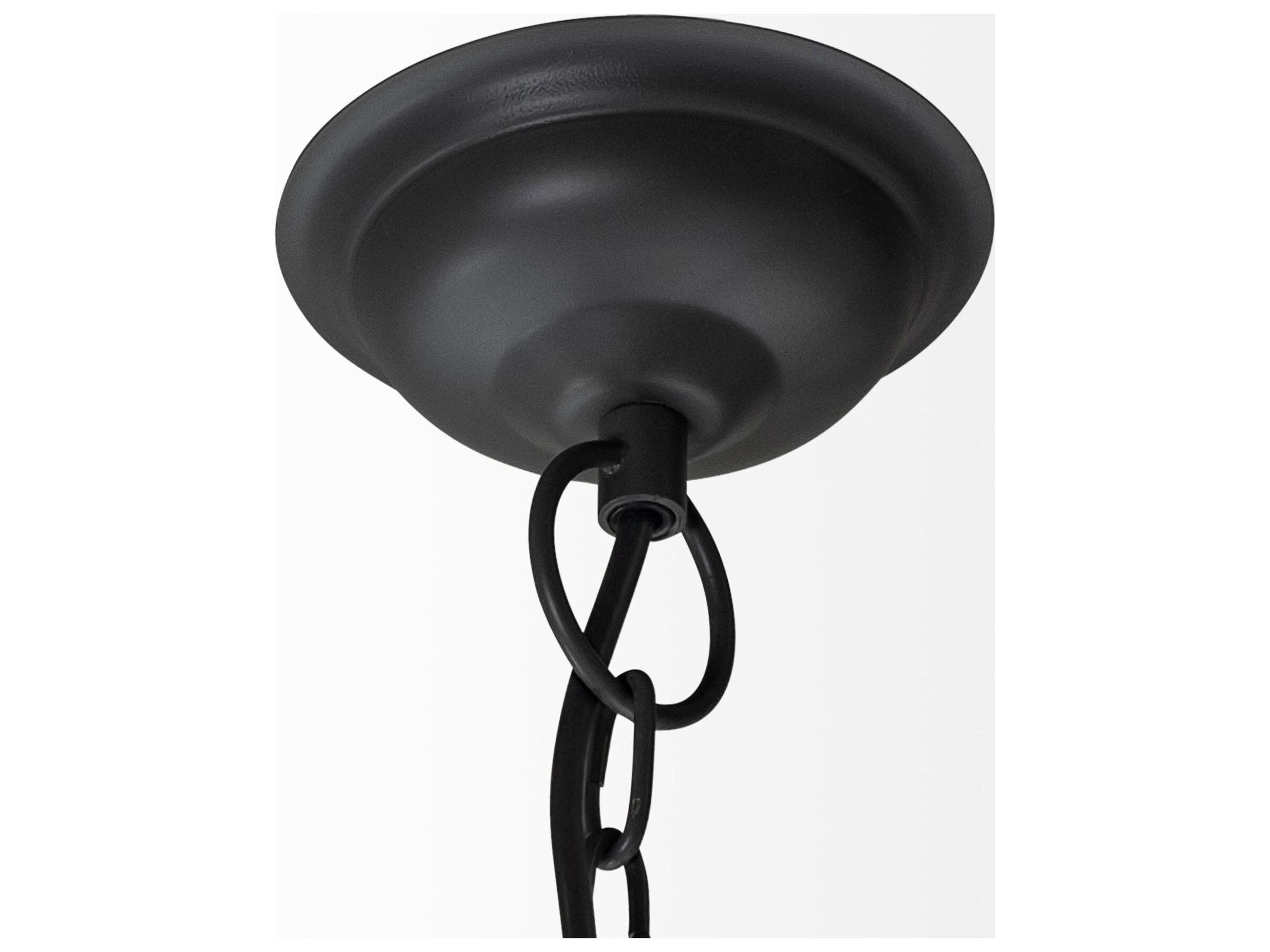 Mercana Camila (40"x31") Black Metal Mesh-Style Four Bulb Chandelier