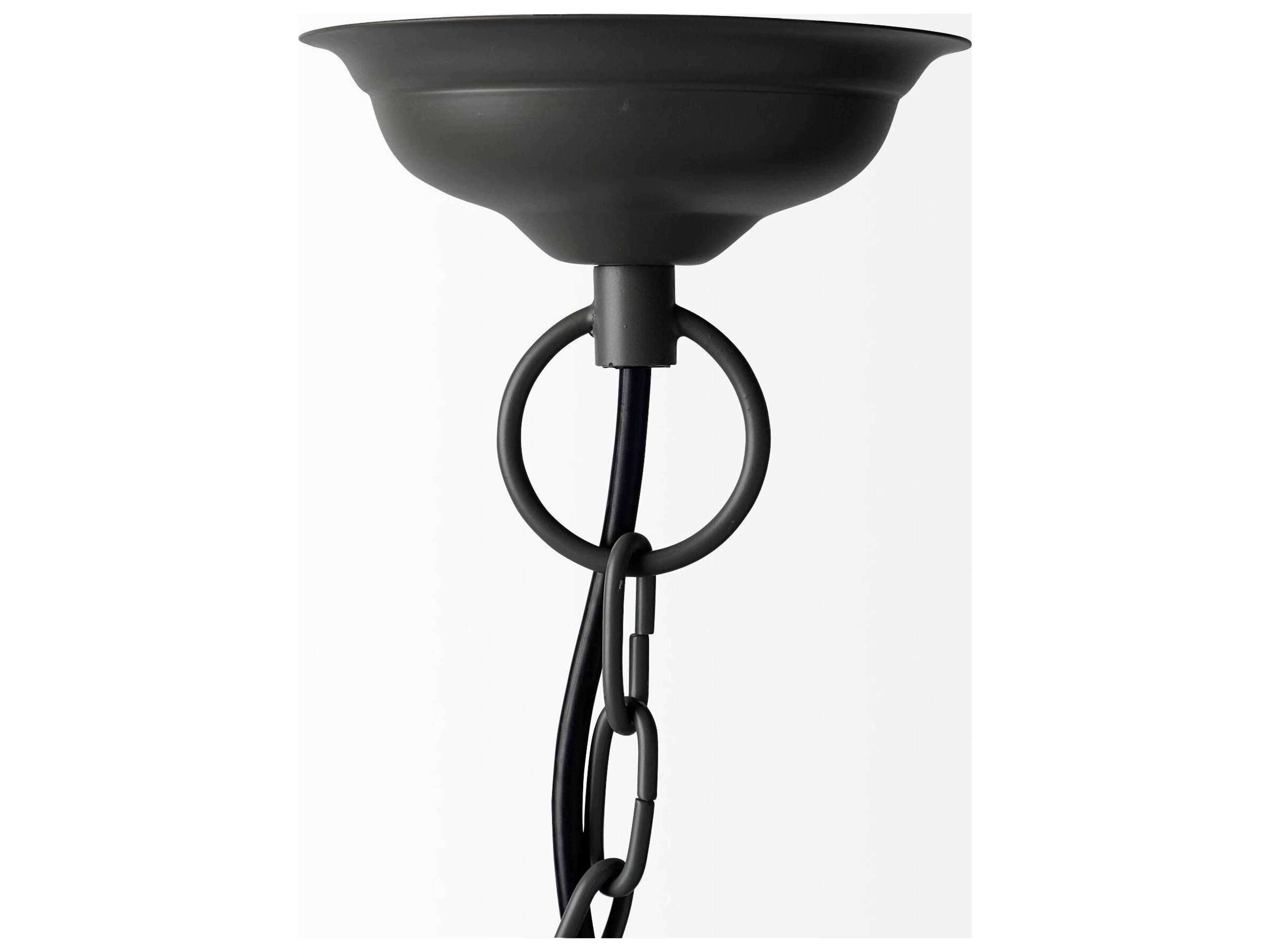 Mercana Camila (40"x31") Black Metal Mesh-Style Four Bulb Chandelier