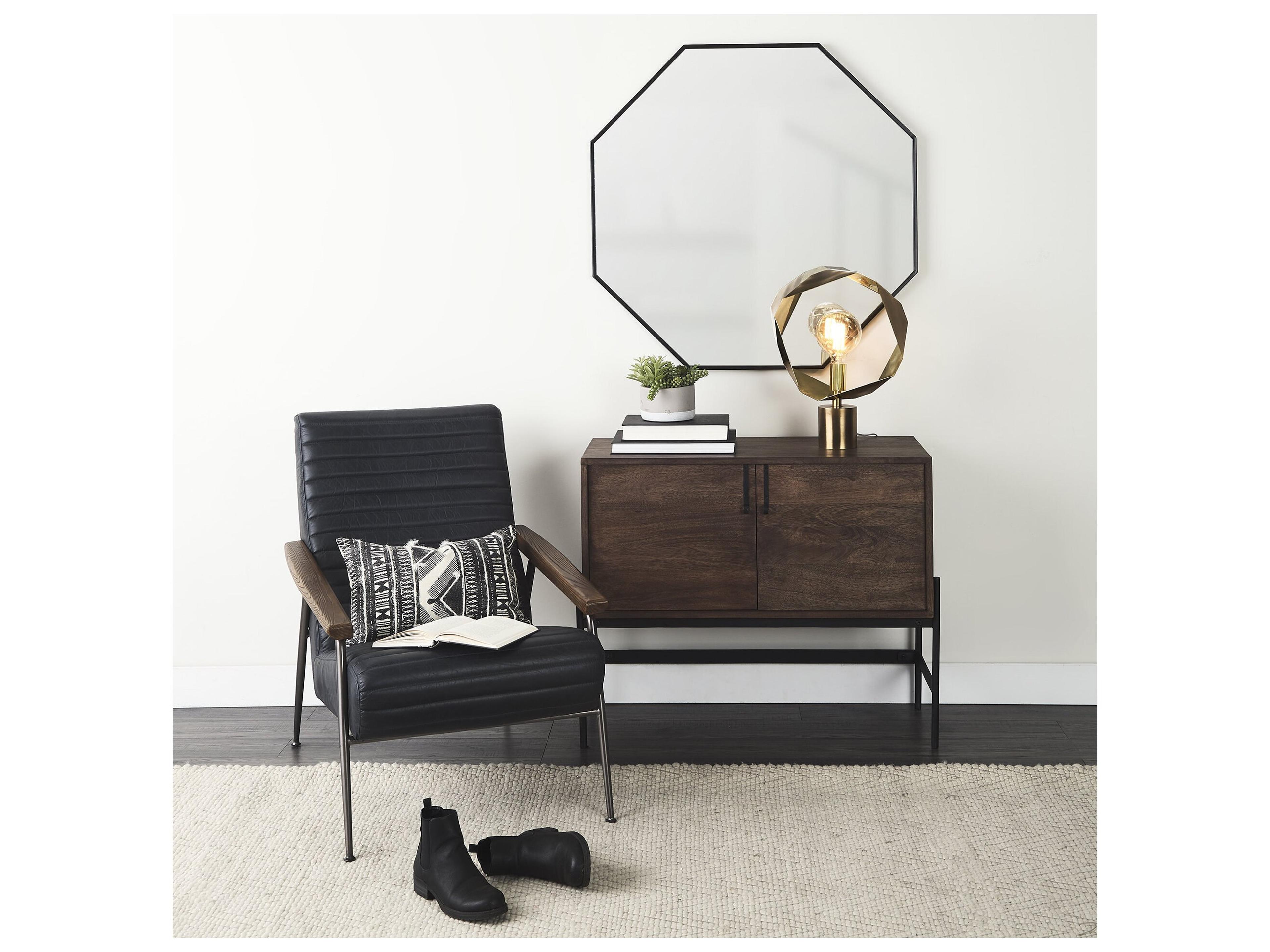 Mercana Beveridge II 14 x 26 Black And White Embroidered Pattern Decorative Pillow Cover