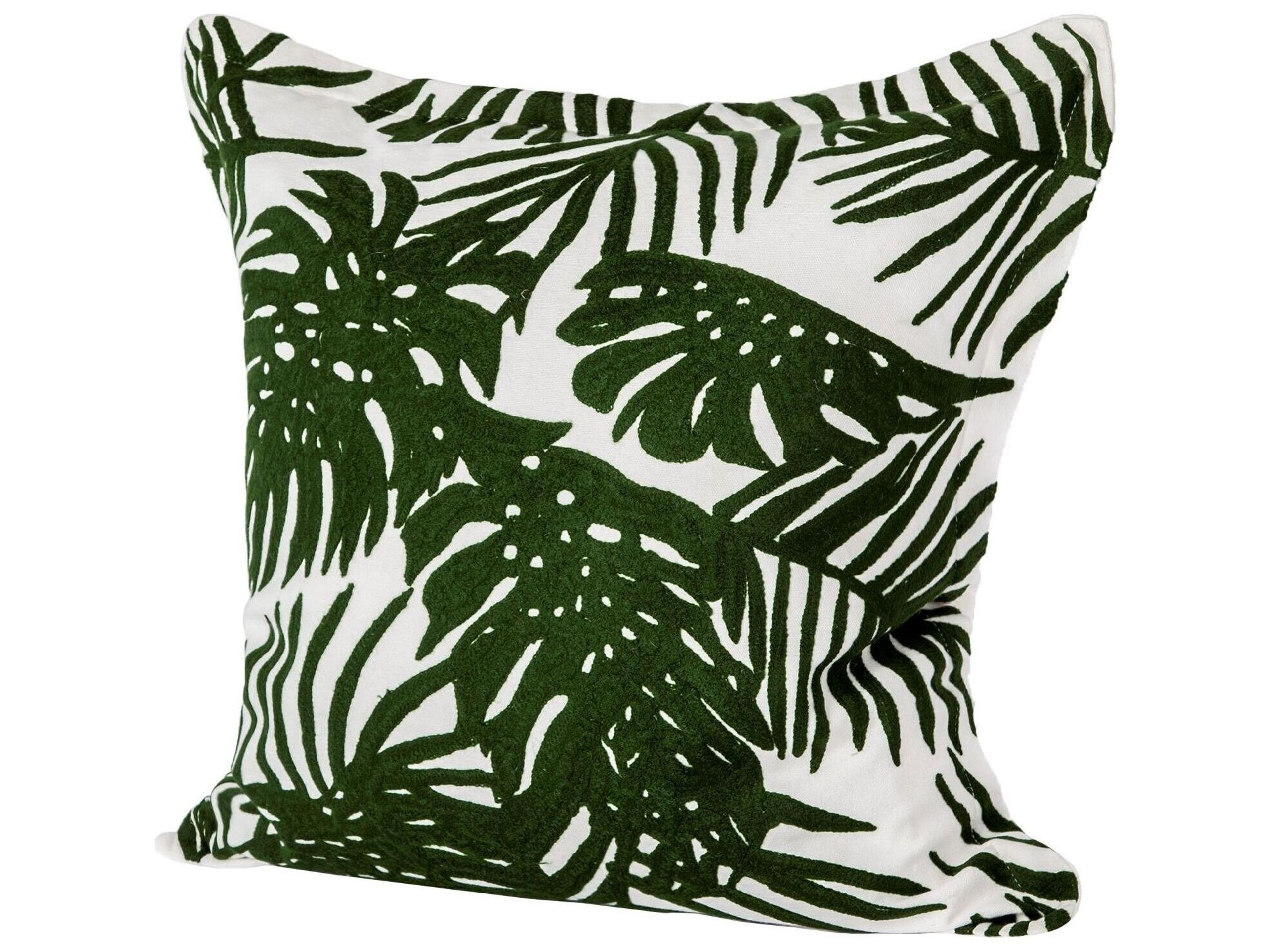 Boyle I 20 x 20 Green Tropical Palm Leaf Decorative Pillow Cover