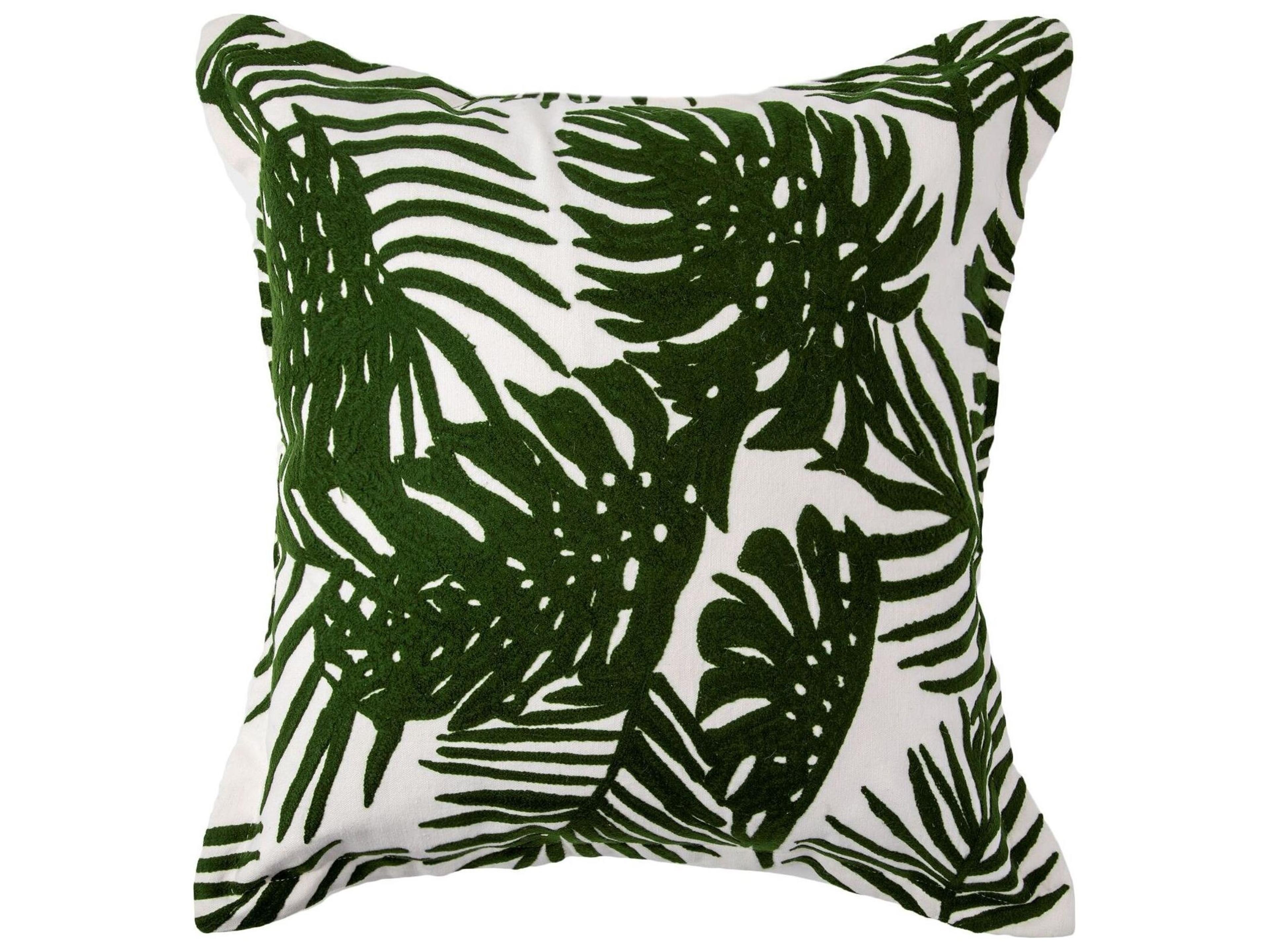 Mercana Boyle I 20 x 20 Green Tropical Palm Leaf Decorative Pillow Cover