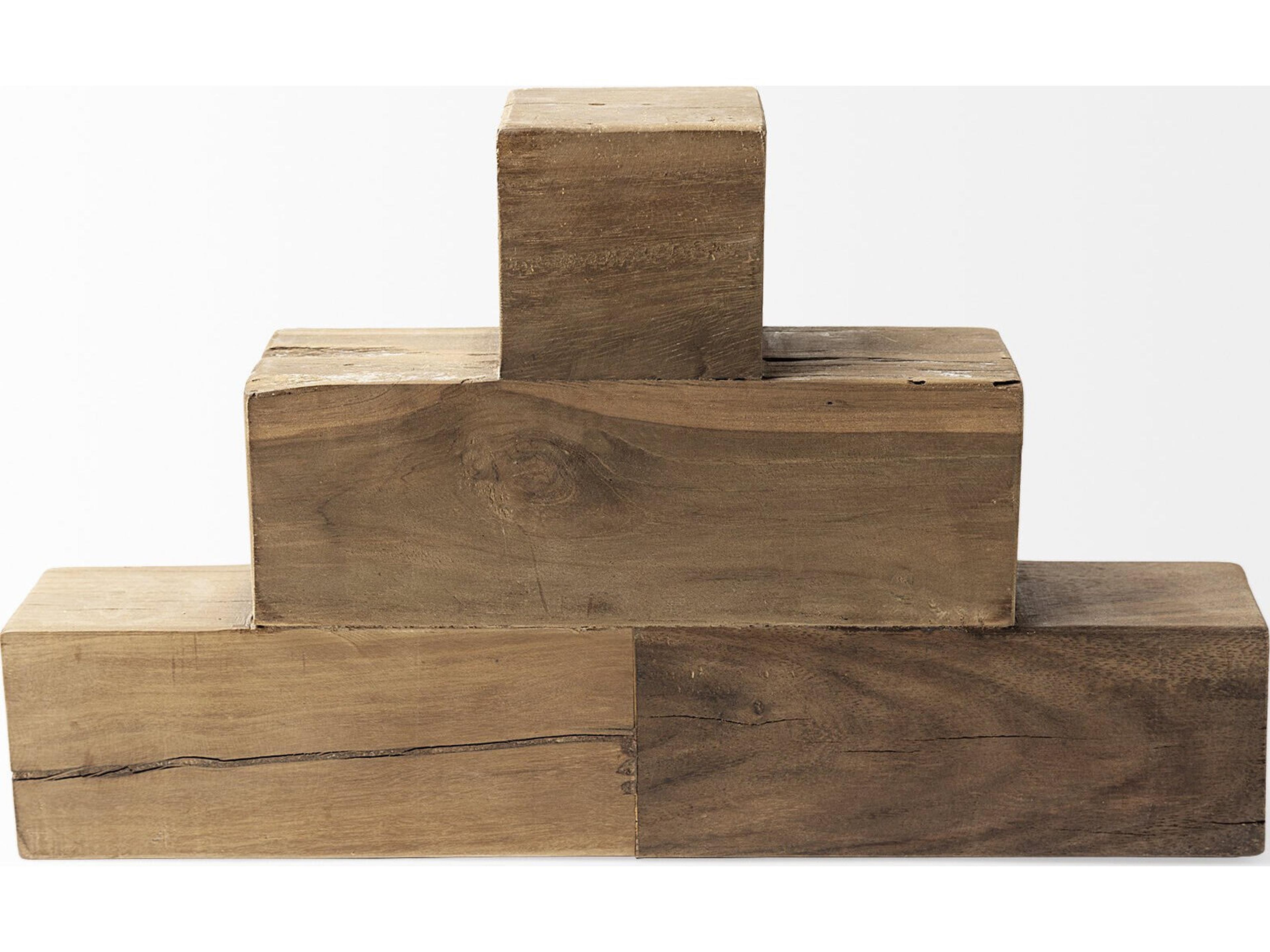 Mercana Rubik 15L x 10W Natural Wooden Cube Display Object