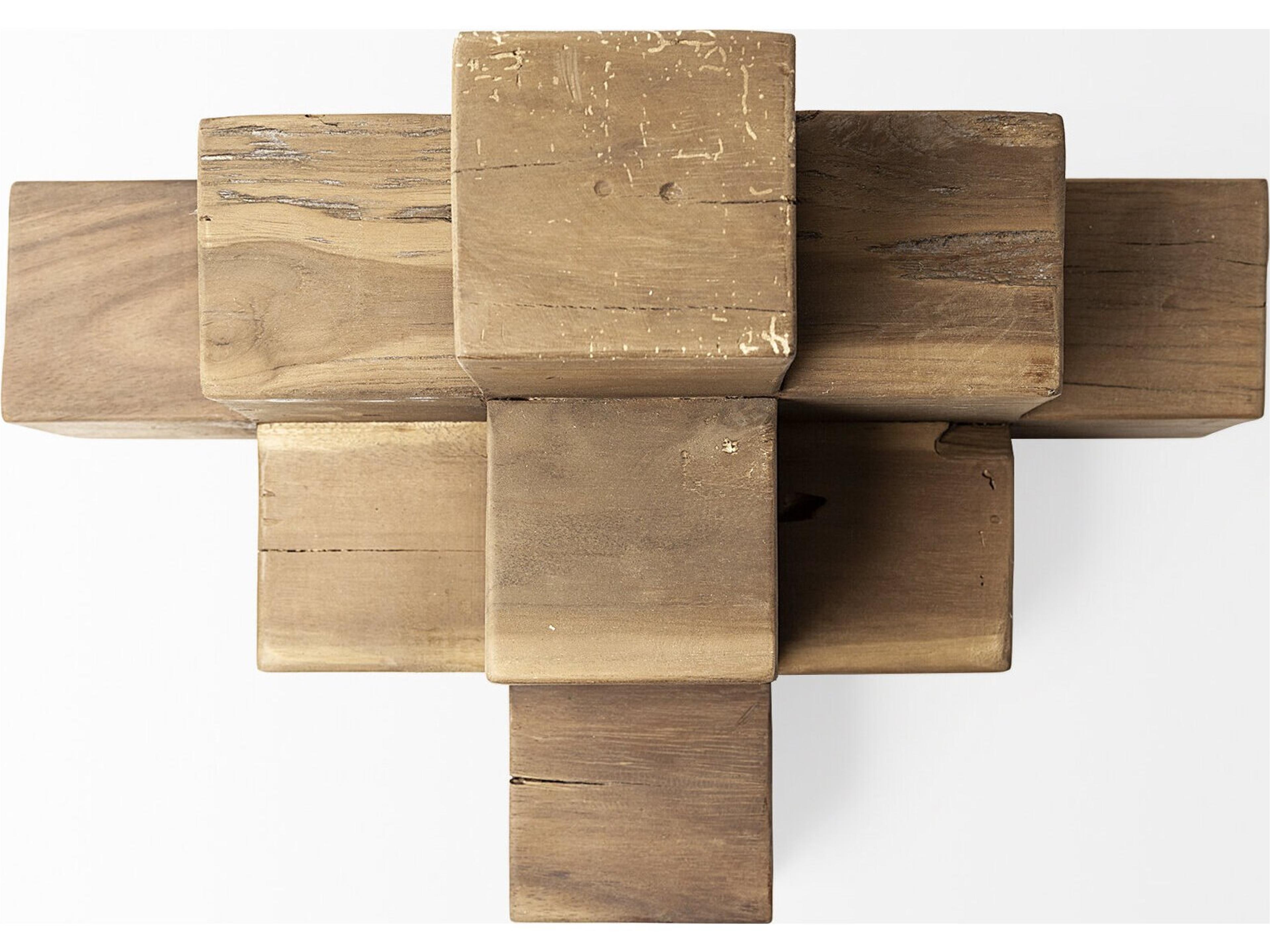 Mercana Rubik 15L x 10W Natural Wooden Cube Display Object