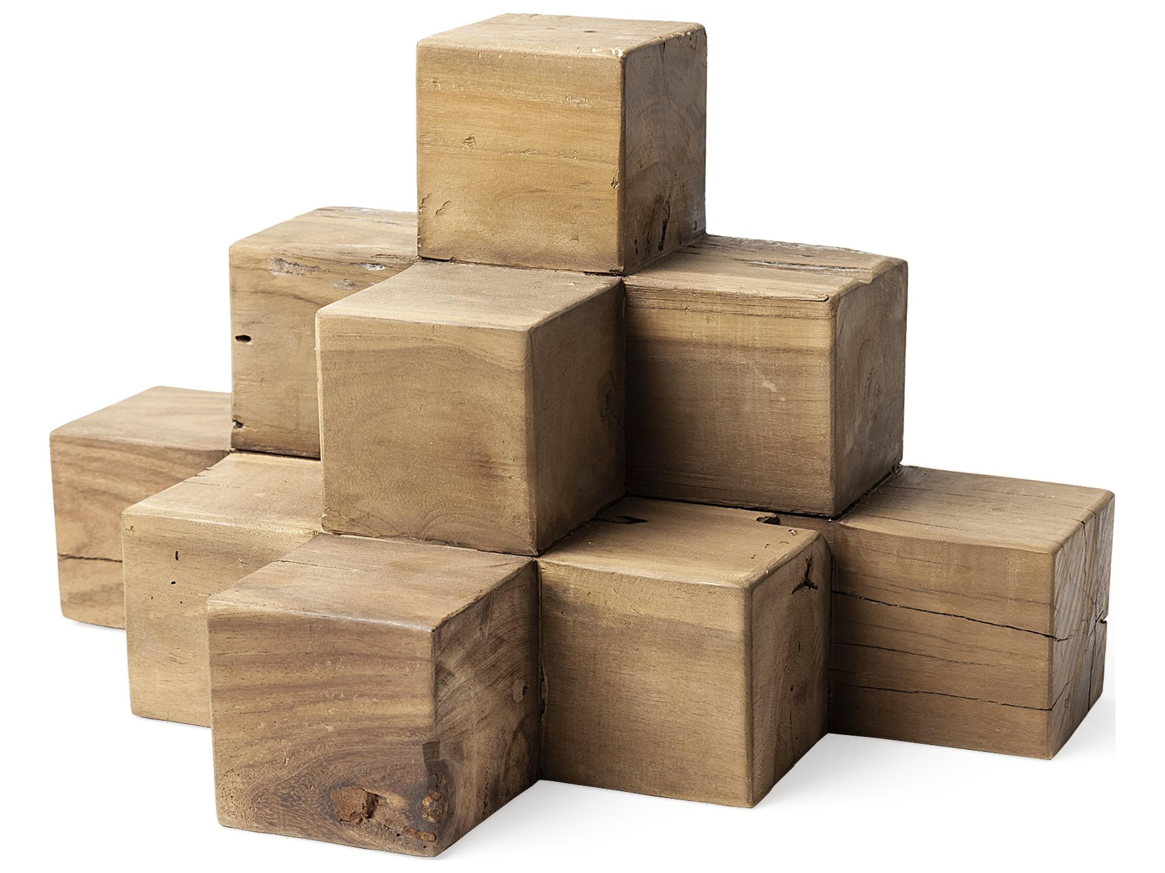 Mercana Rubik 15L x 10W Natural Wooden Cube Display Object
