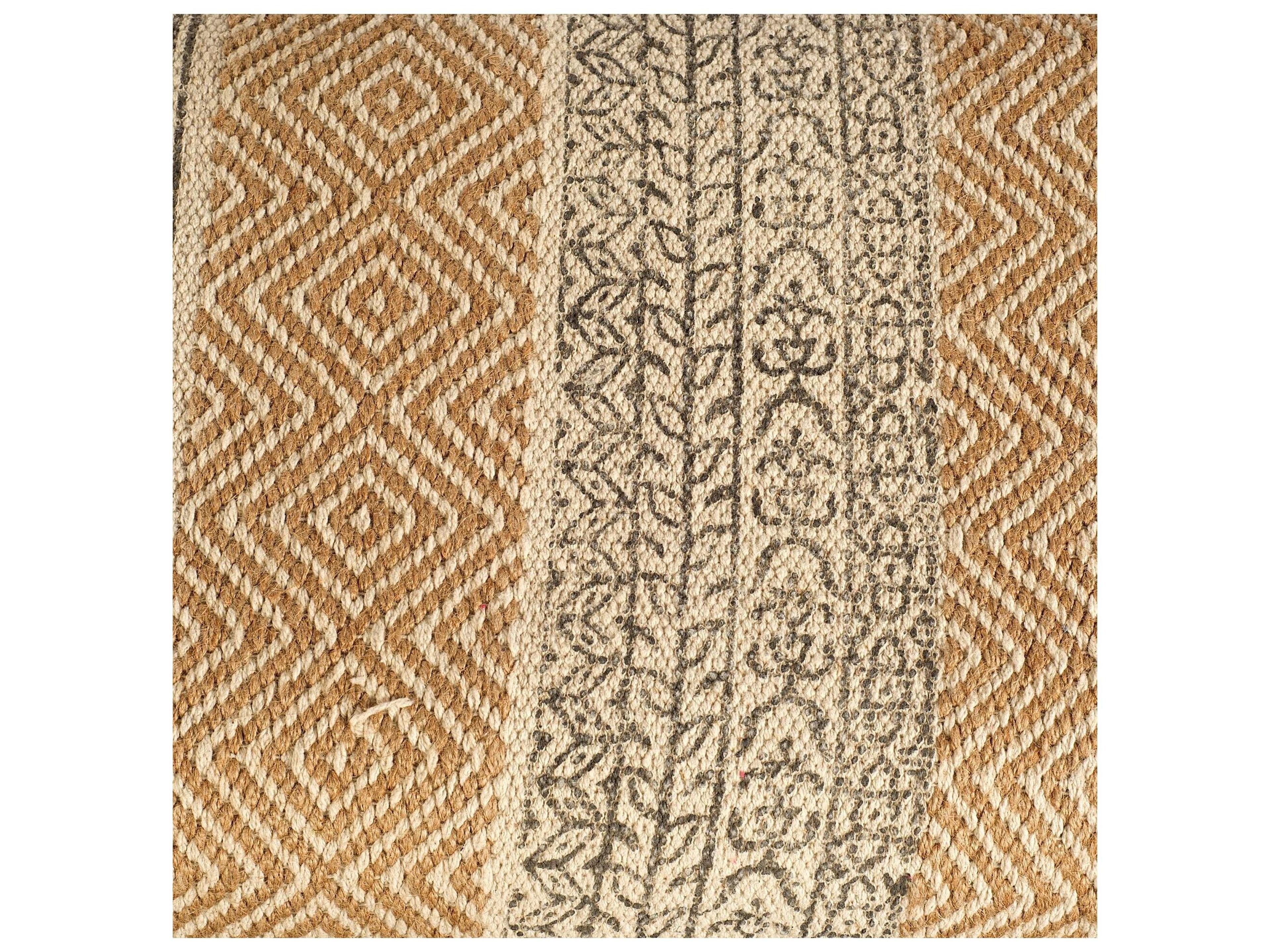 Mercana Greenfield II 59L x 14W Patterned Tan Upholstered Wood Frame Accent Bench