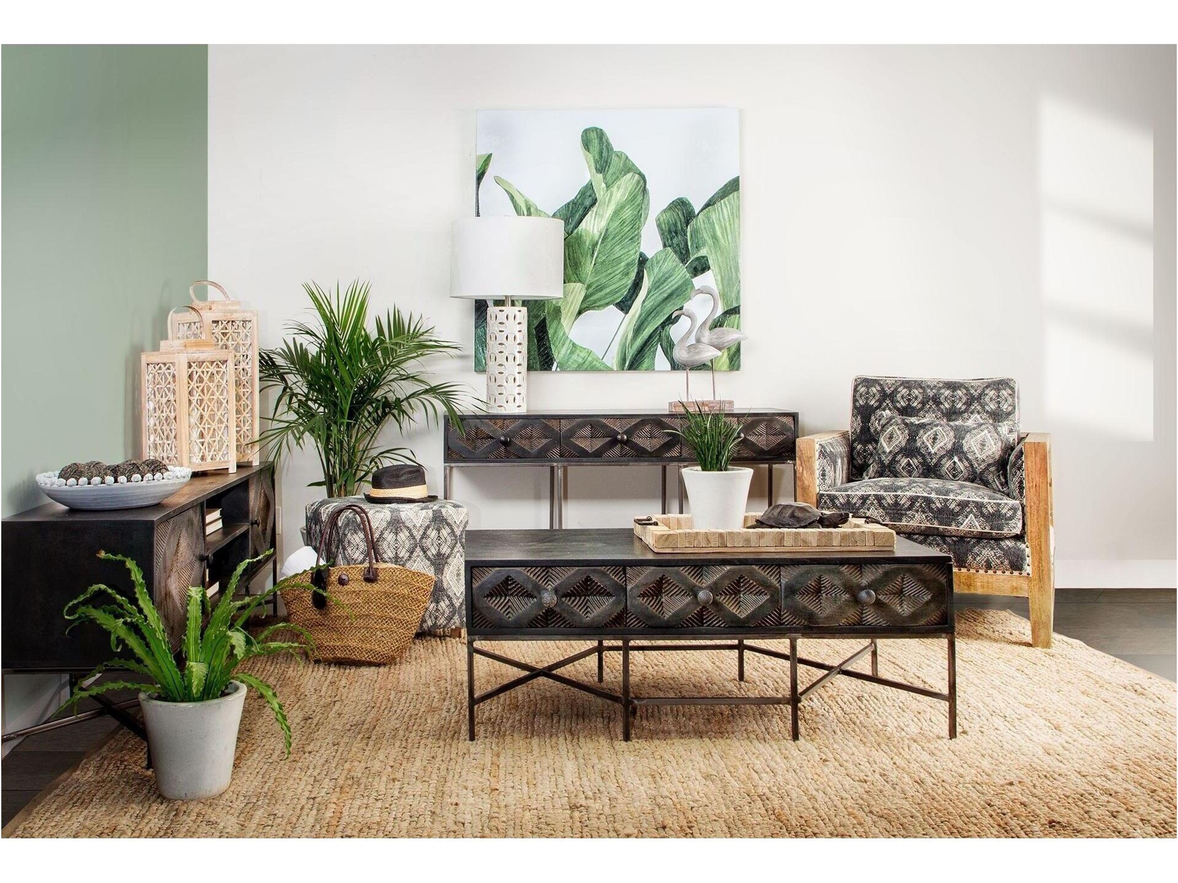 Mercana Pallu 18.75"H Dhurrie Cotton Cover w/Four Wooden Legs Ottoman