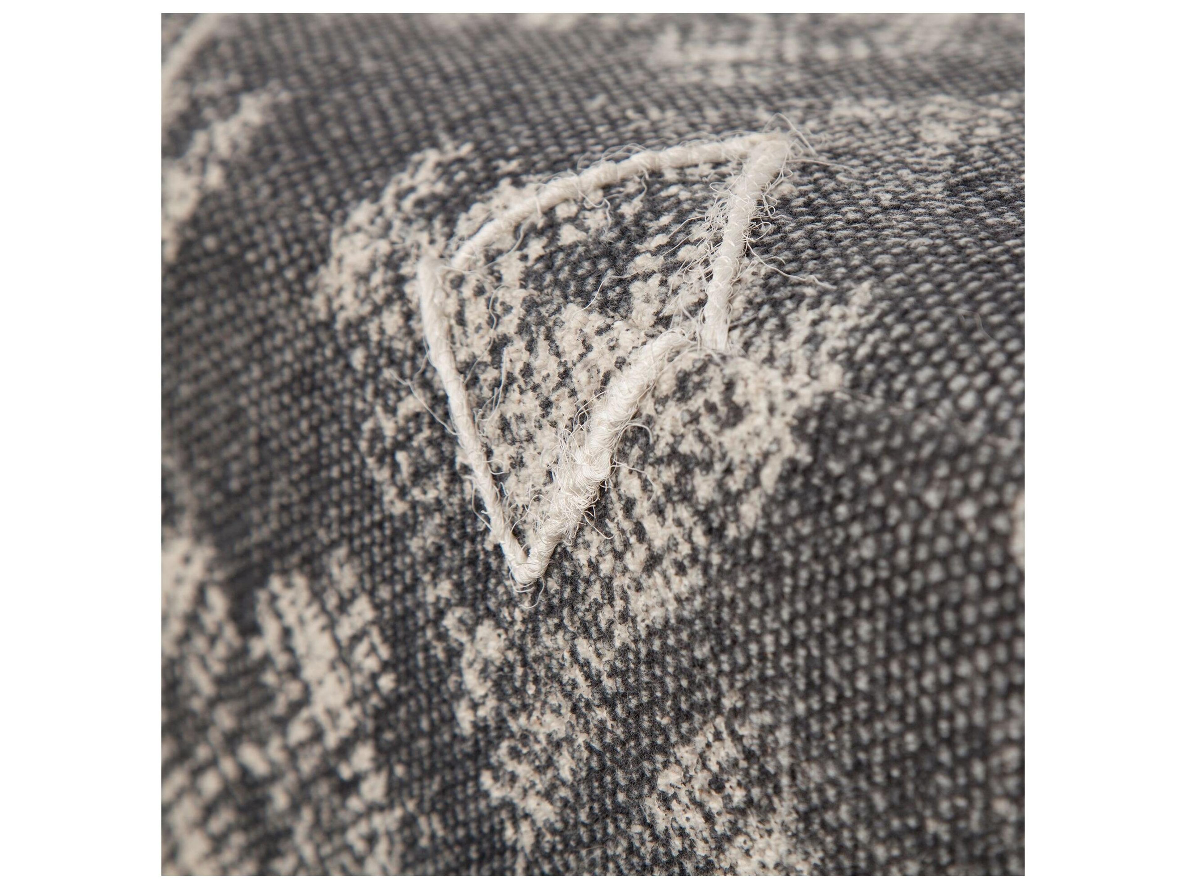 Mercana Pallu 18.75"H Dhurrie Cotton Cover w/Four Wooden Legs Ottoman