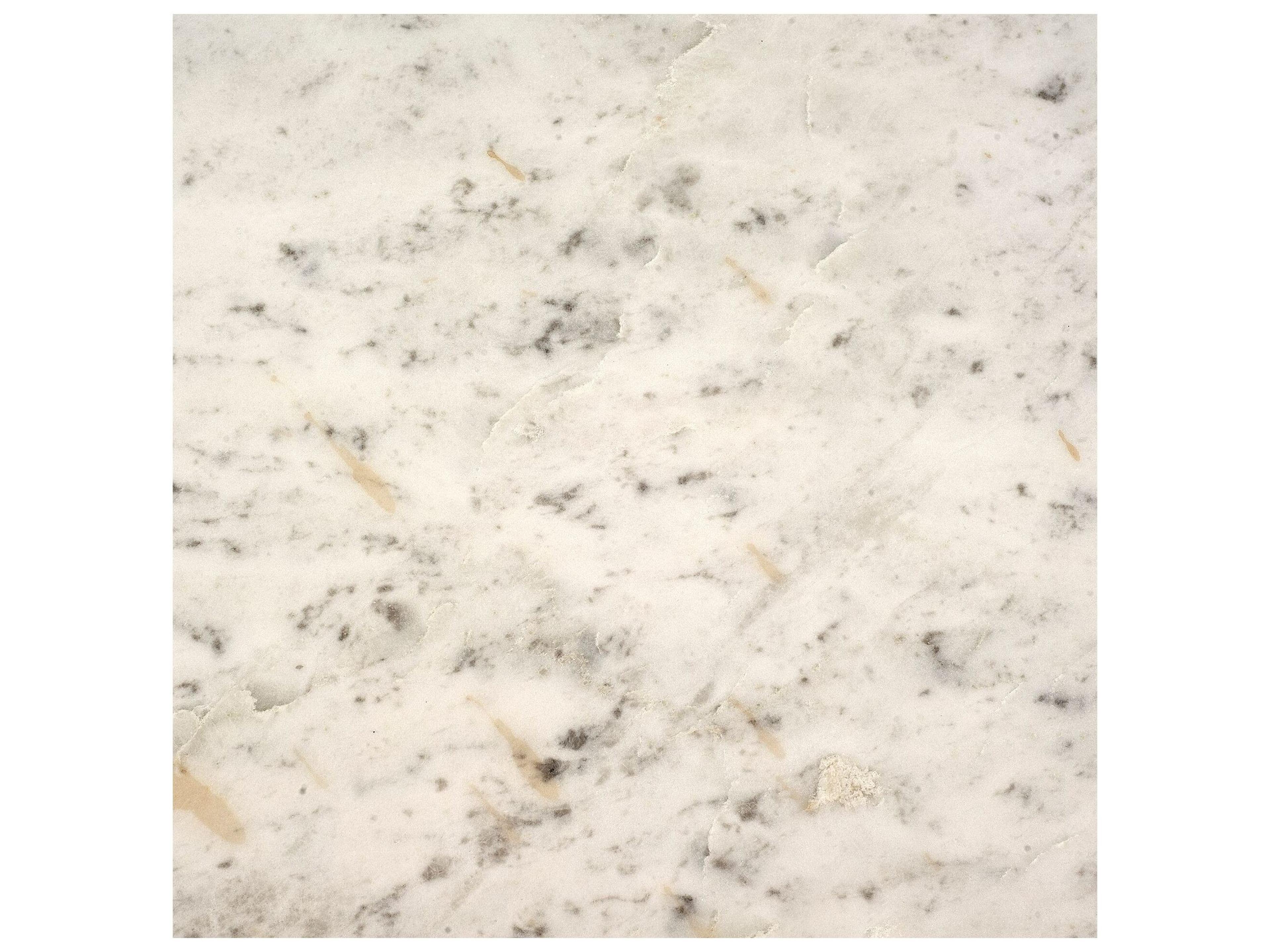 Mercana Emslie III 30" Round White Marble Top Black Metal Base Dining Table