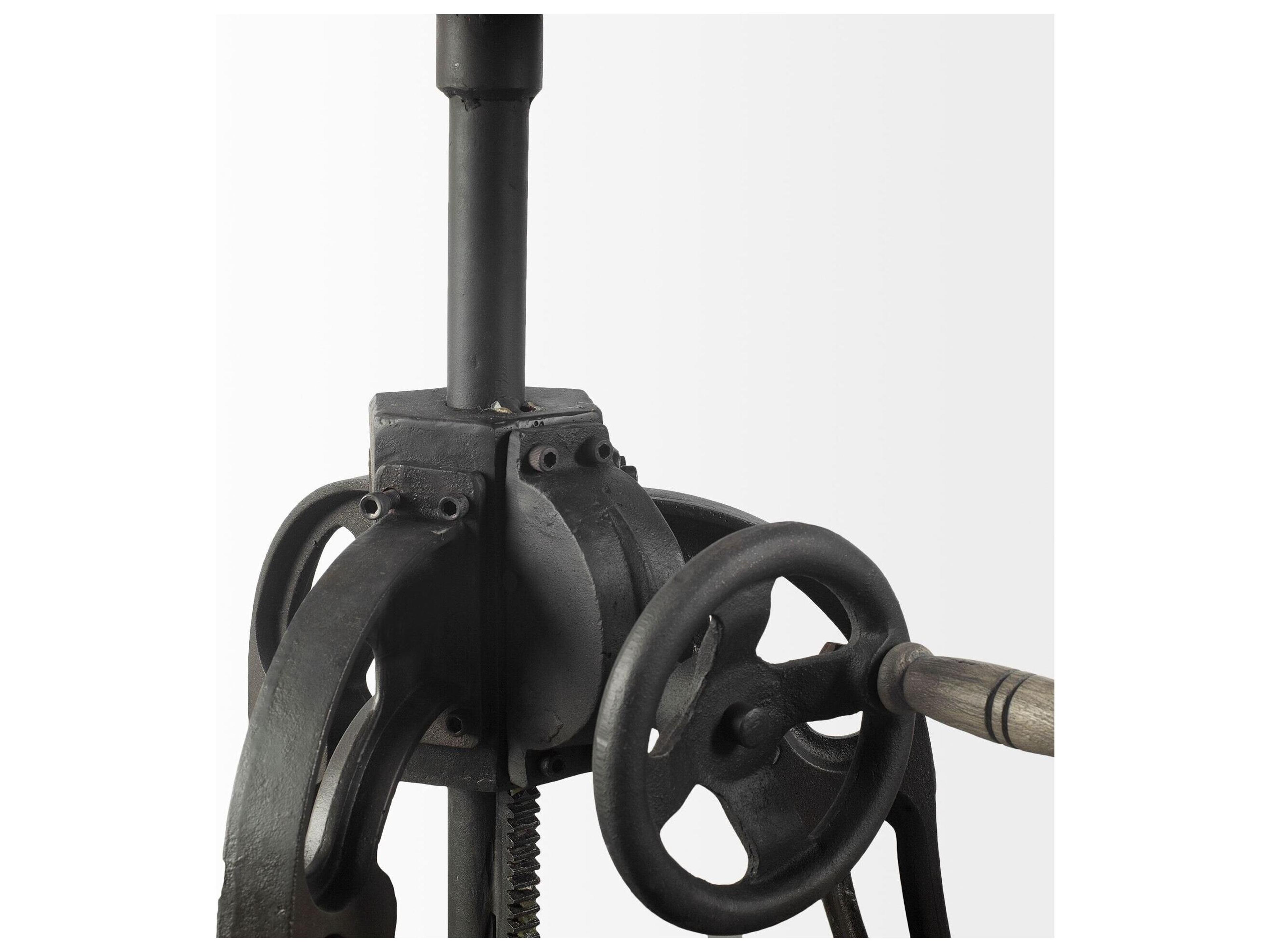 Mercana Emslie III 30" Round White Marble Top Black Metal Base Dining Table