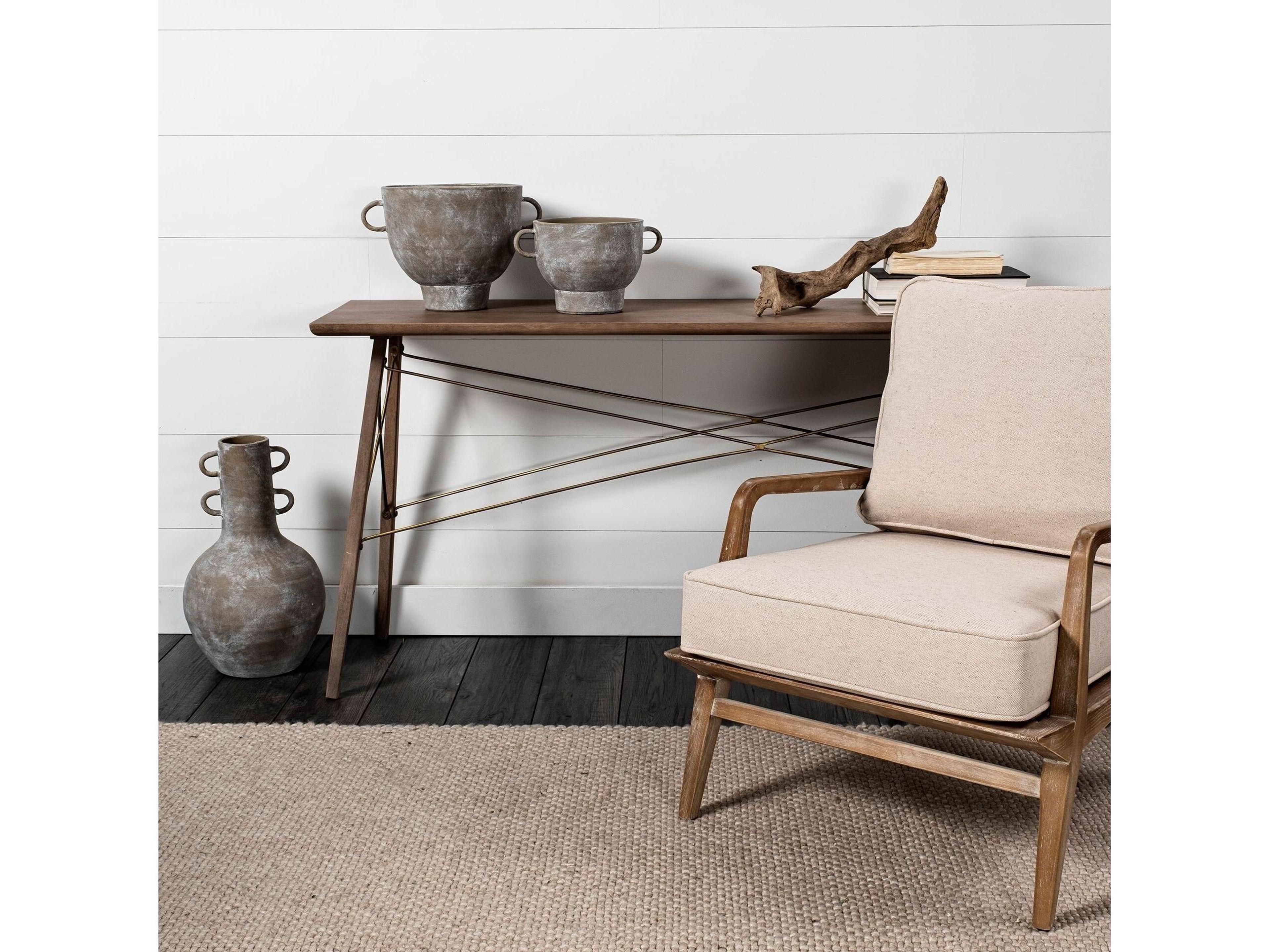 Mercana Harman II Off-White Fabric Seat w/ Wood Frame Accent Chair