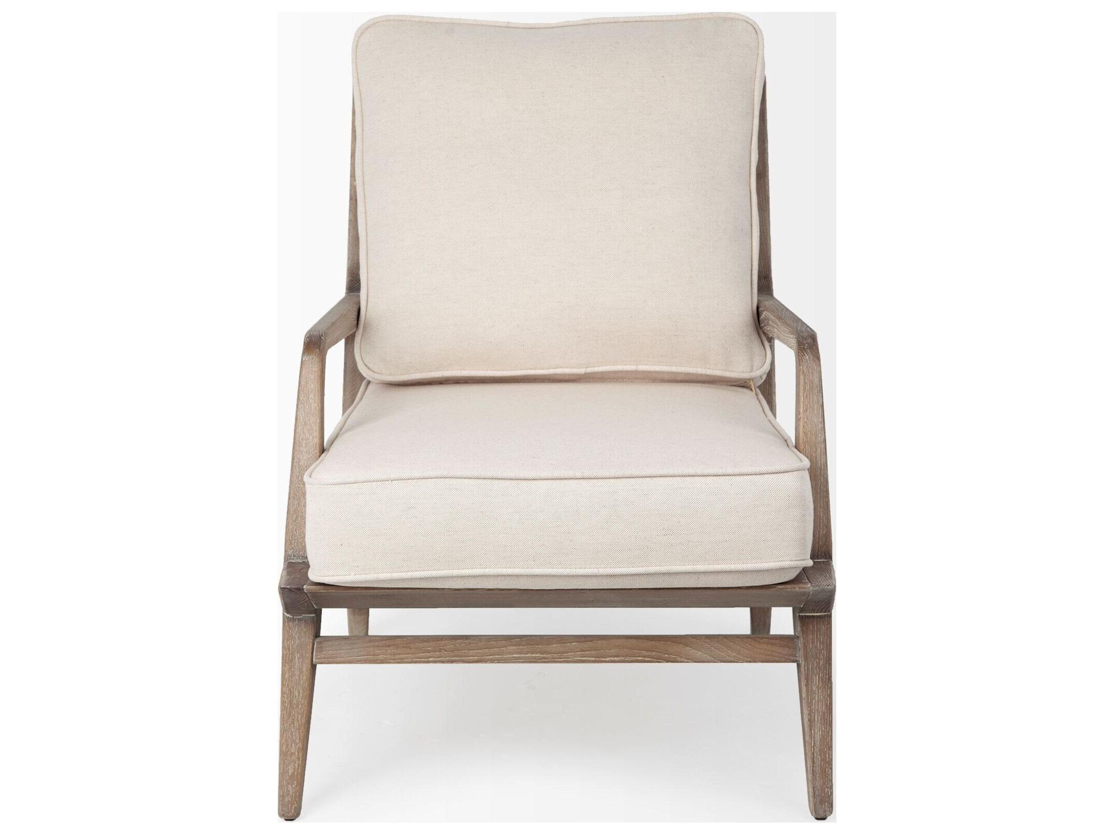 Mercana Harman II Off-White Fabric Seat w/ Wood Frame Accent Chair