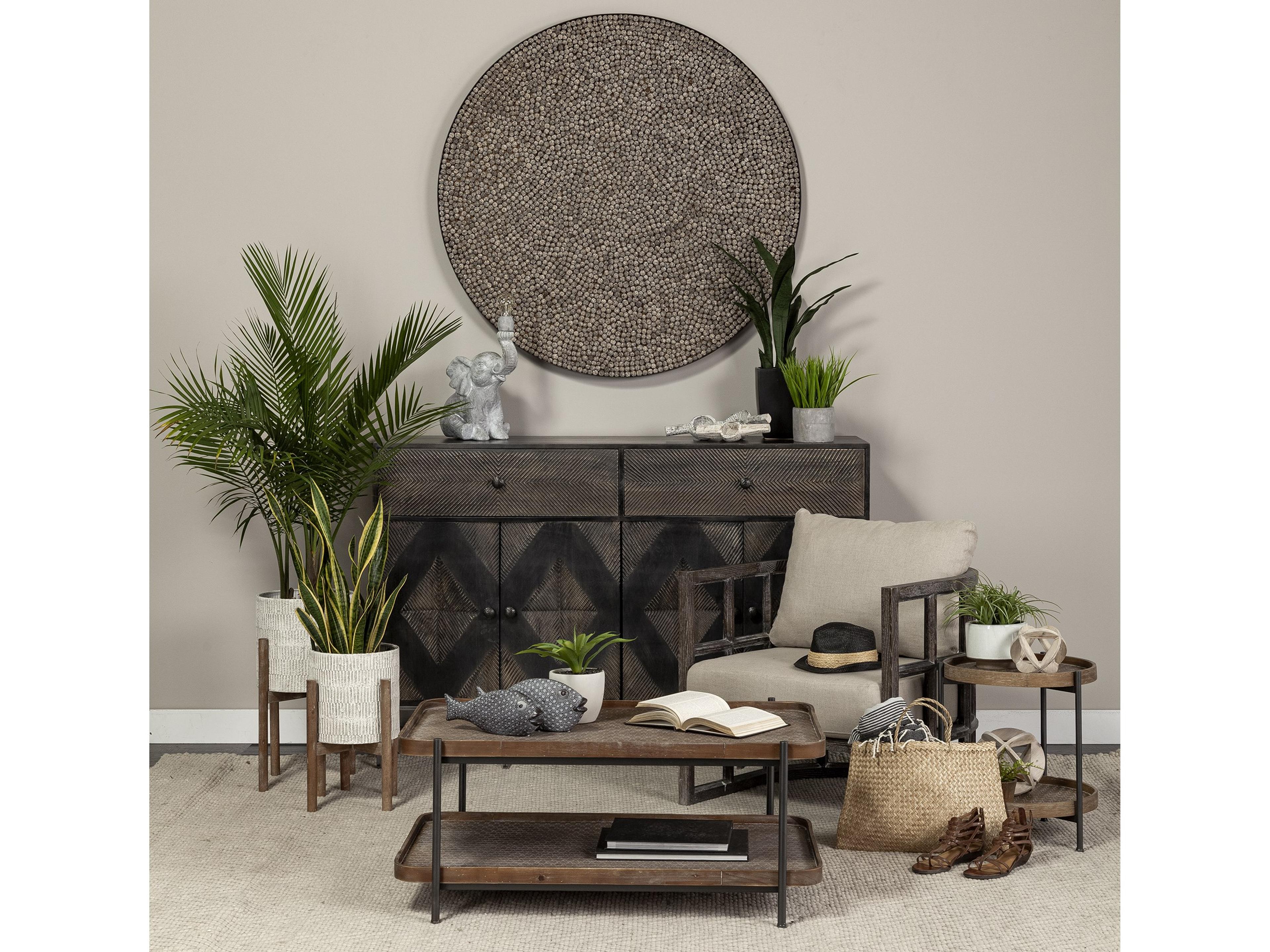 Mercana Skylar I Cream Fabric Covered Cushioned Demi-Lune Wooden Frame Accent Chair