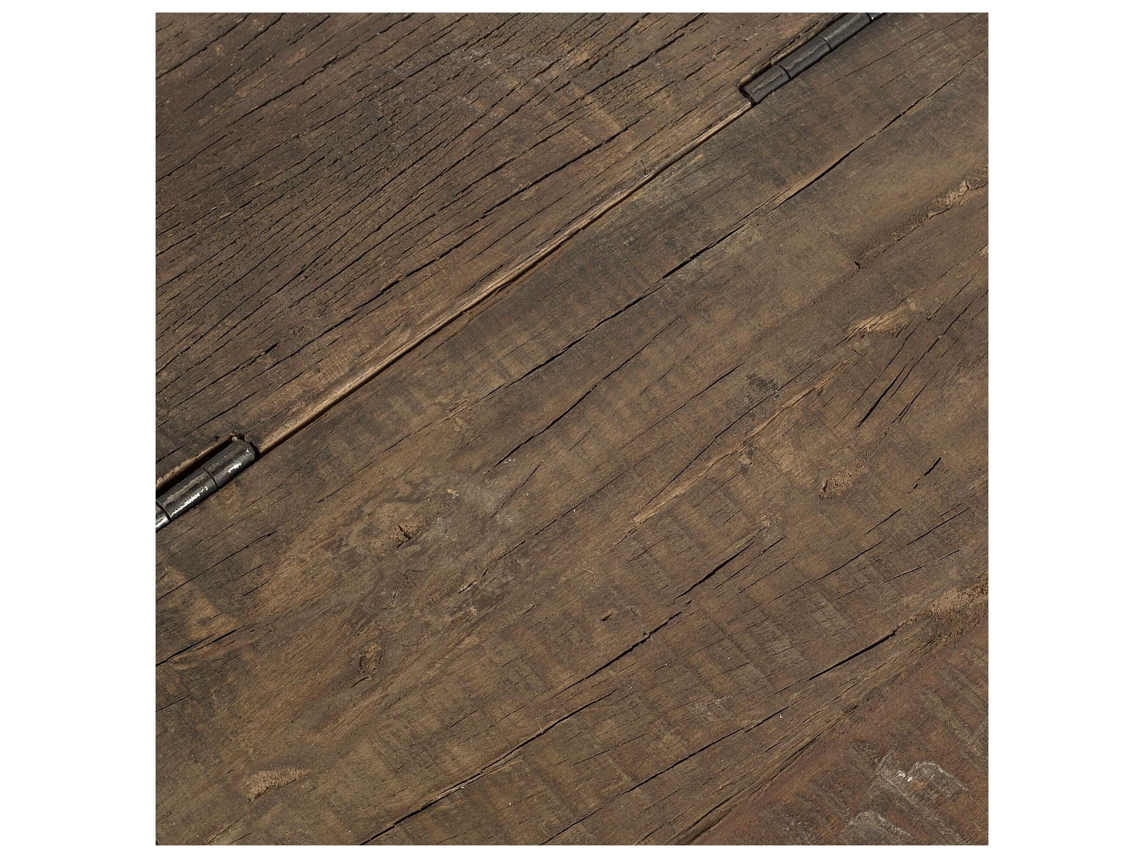 Mercana Esagono Octagonal Black Metal-Clad Reclaimed Wood End/Side Table w/ Storage