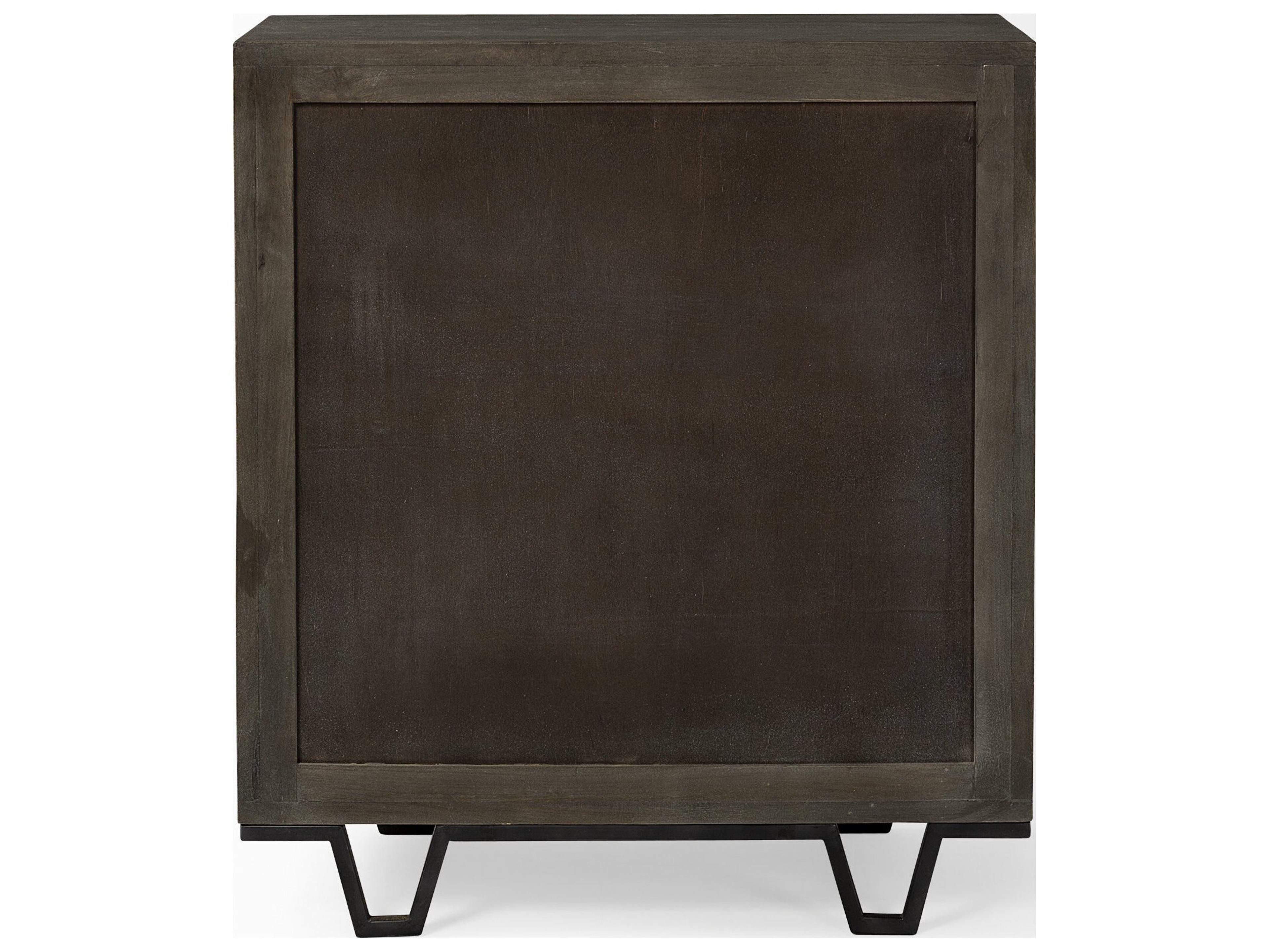 Mercana Argyle I 36L x 16W Dark Brown And Metal 2 Door Accent Cabinet