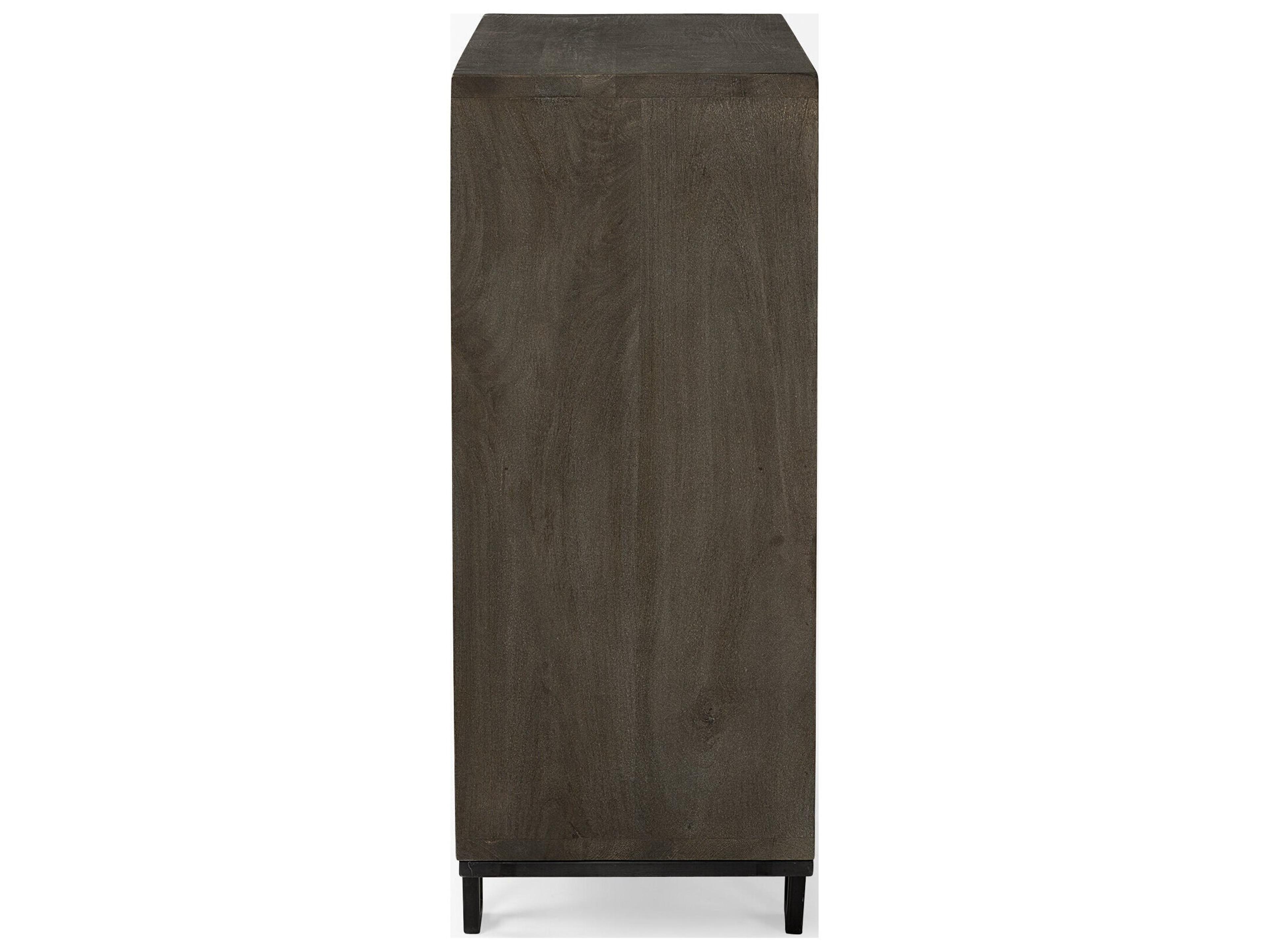 Mercana Argyle I 36L x 16W Dark Brown And Metal 2 Door Accent Cabinet