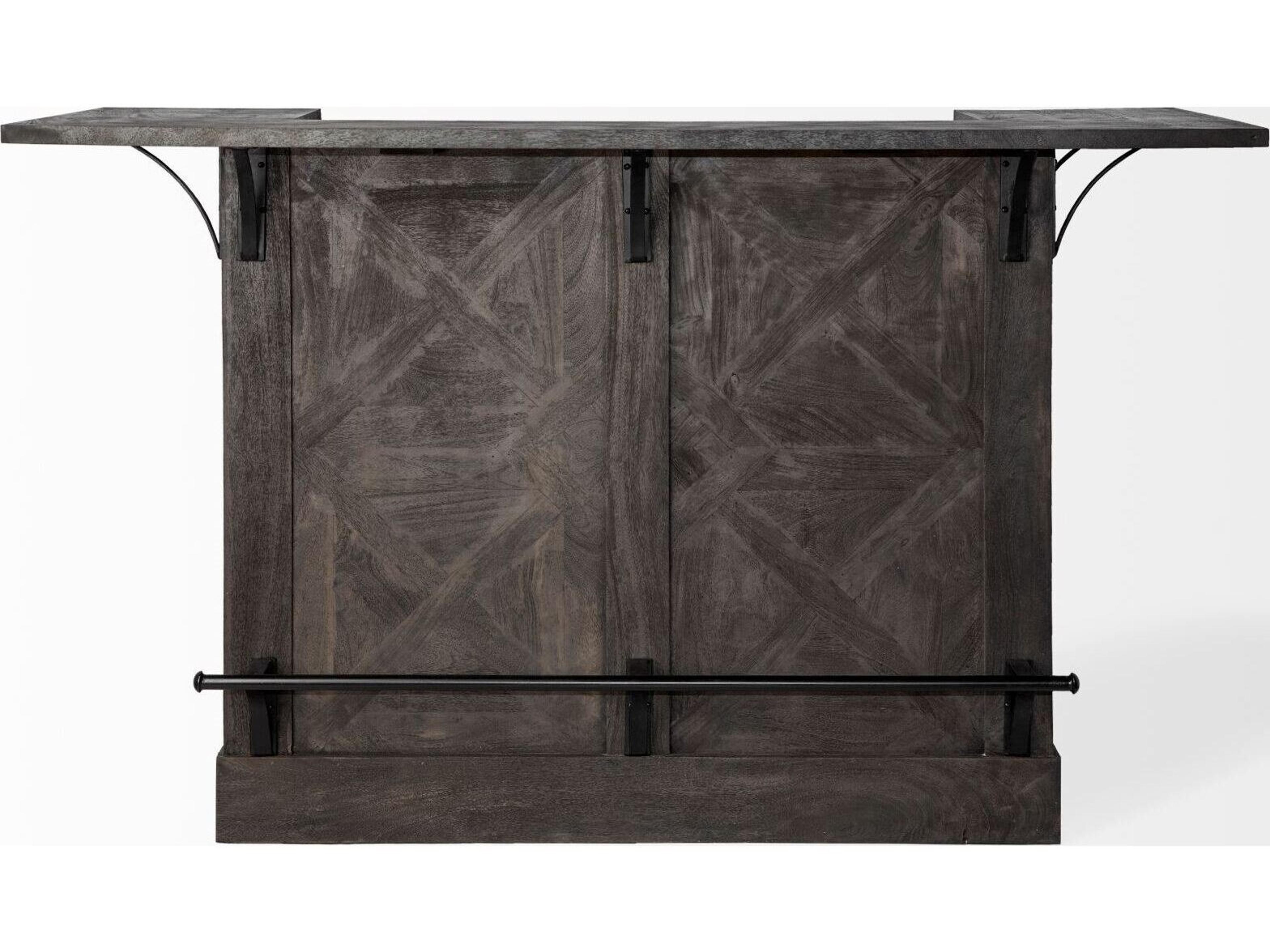 Mercana Cheers Dark Brown Solid Wood  Wine Bottle Storage Kitchen Island