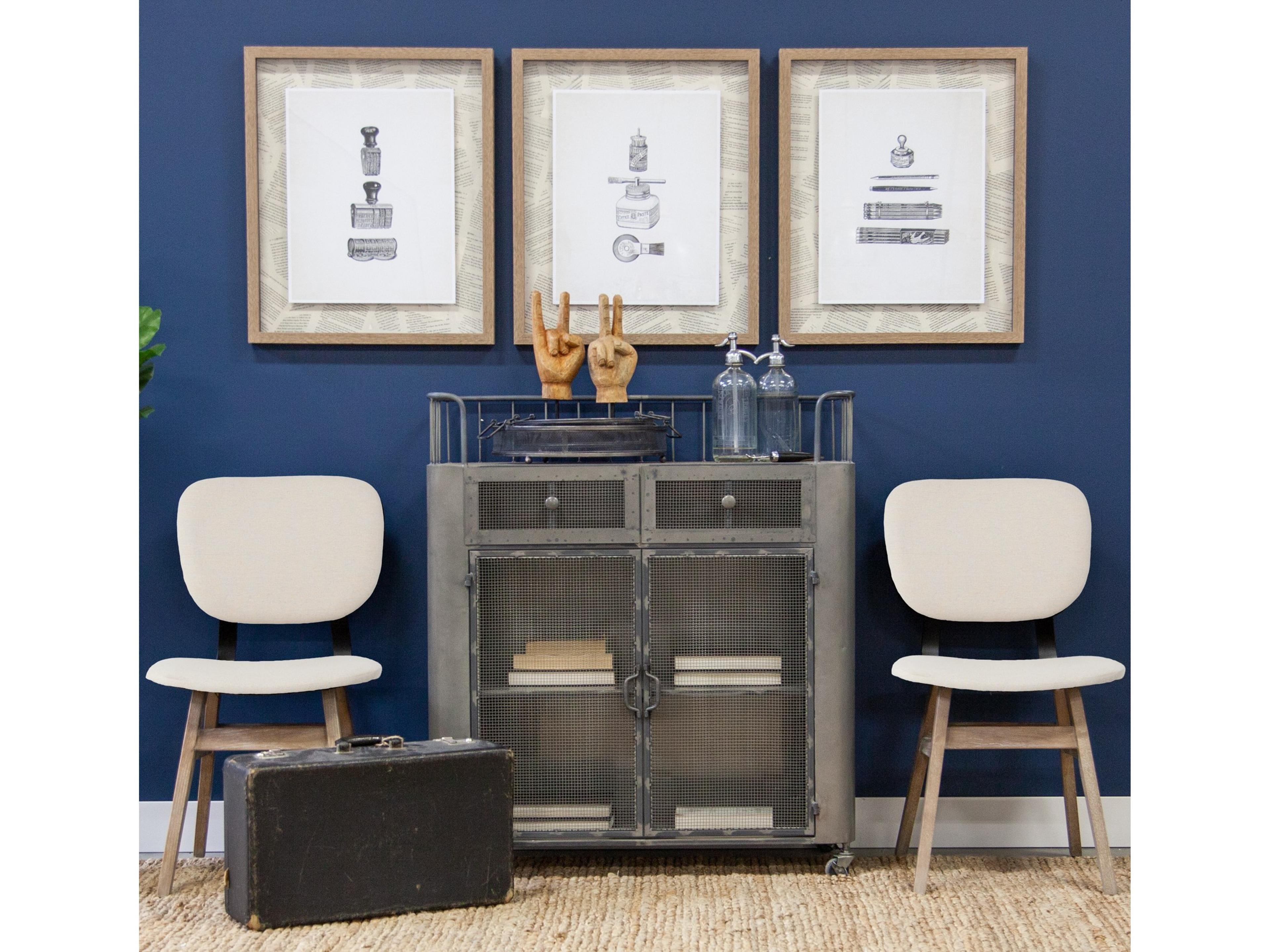 Mercana Haden I Cream Fabric Wrap Brown Solid Wood Base Dining Chair