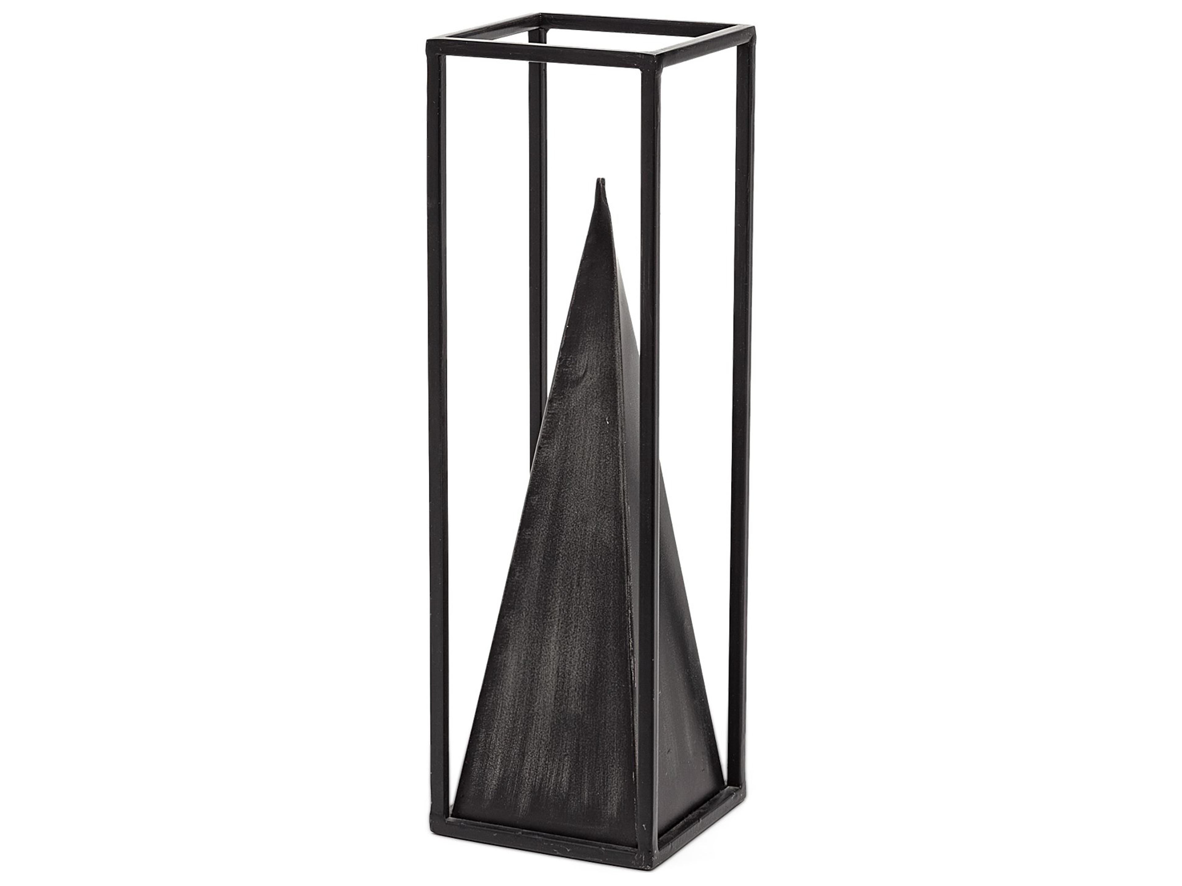 Memphis II (Medium) 4L x 4W Black Metal Pyramid In A Square Frame