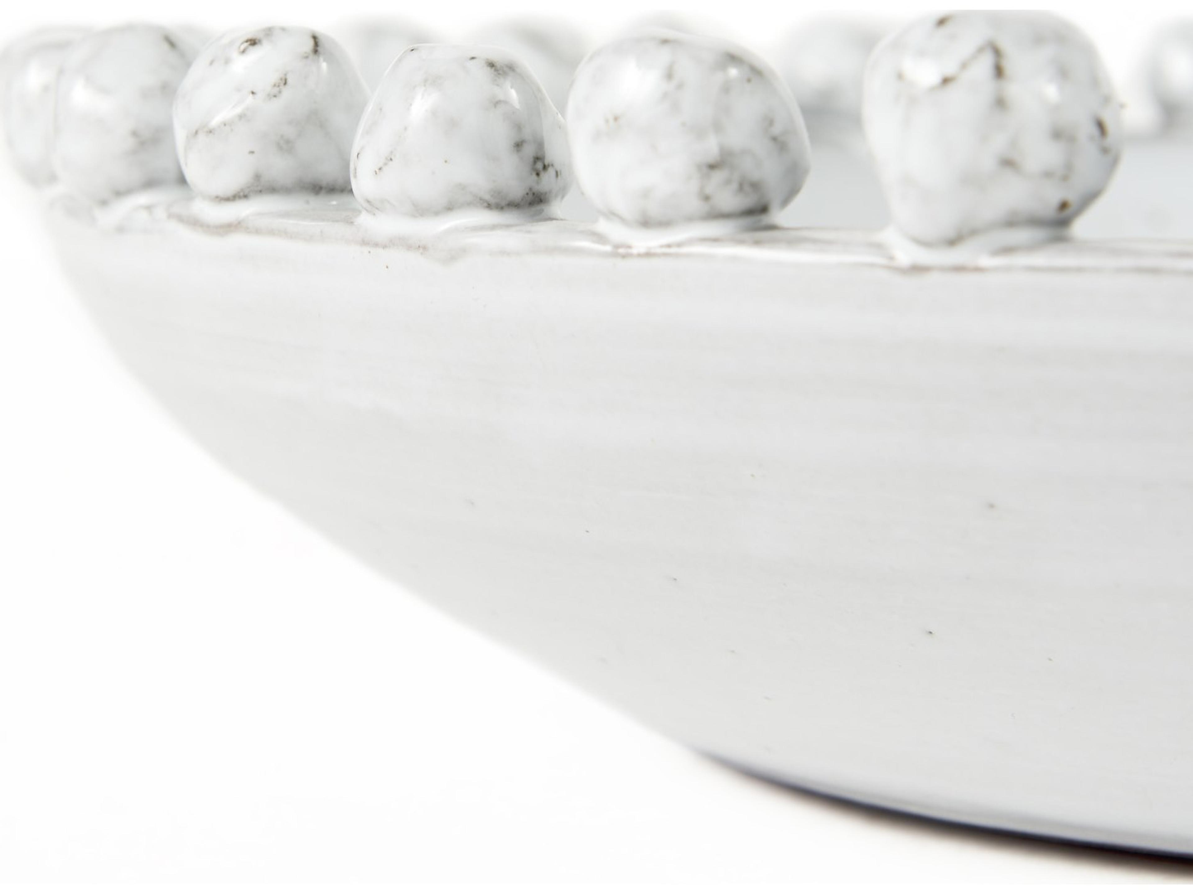 Mercana Basin 16" Round Off-White Glazed Decorative Bowl