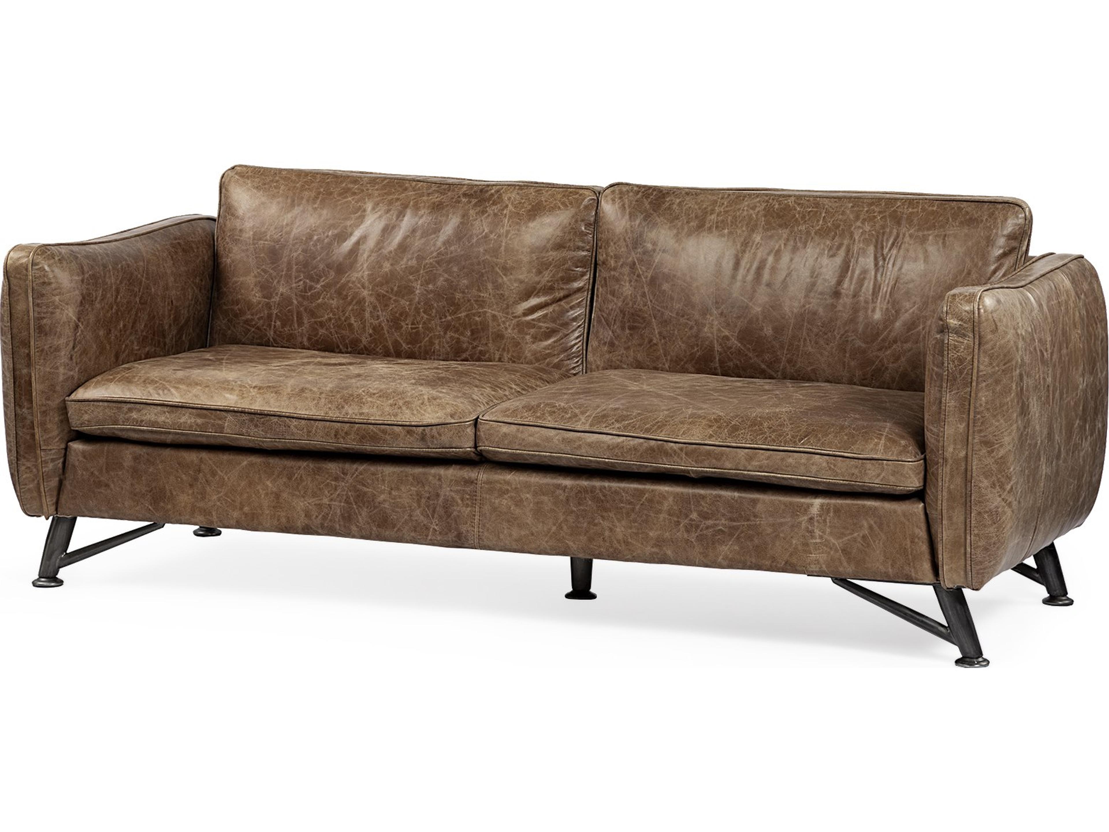 Mercana Cobain I 84" Brown Leather Two Seater Sofa