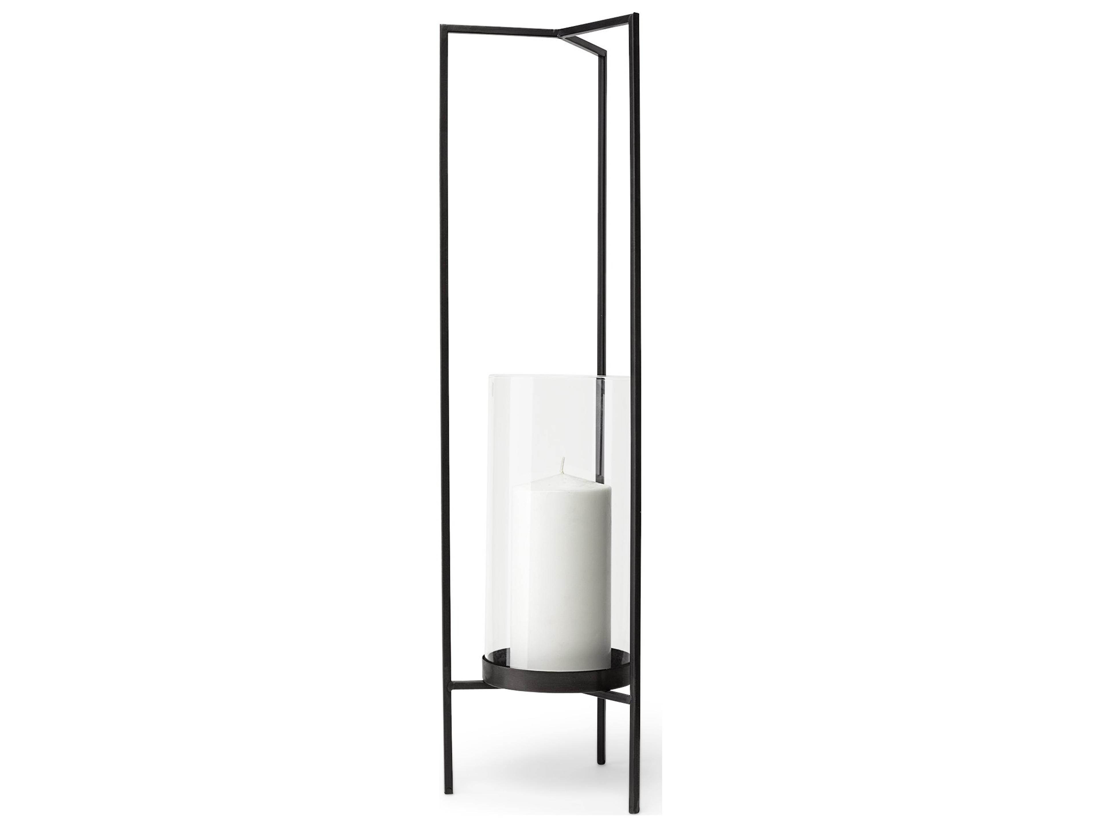 Mercana Abigail I Large Gunmetal Gray Metal Table Candle Holder