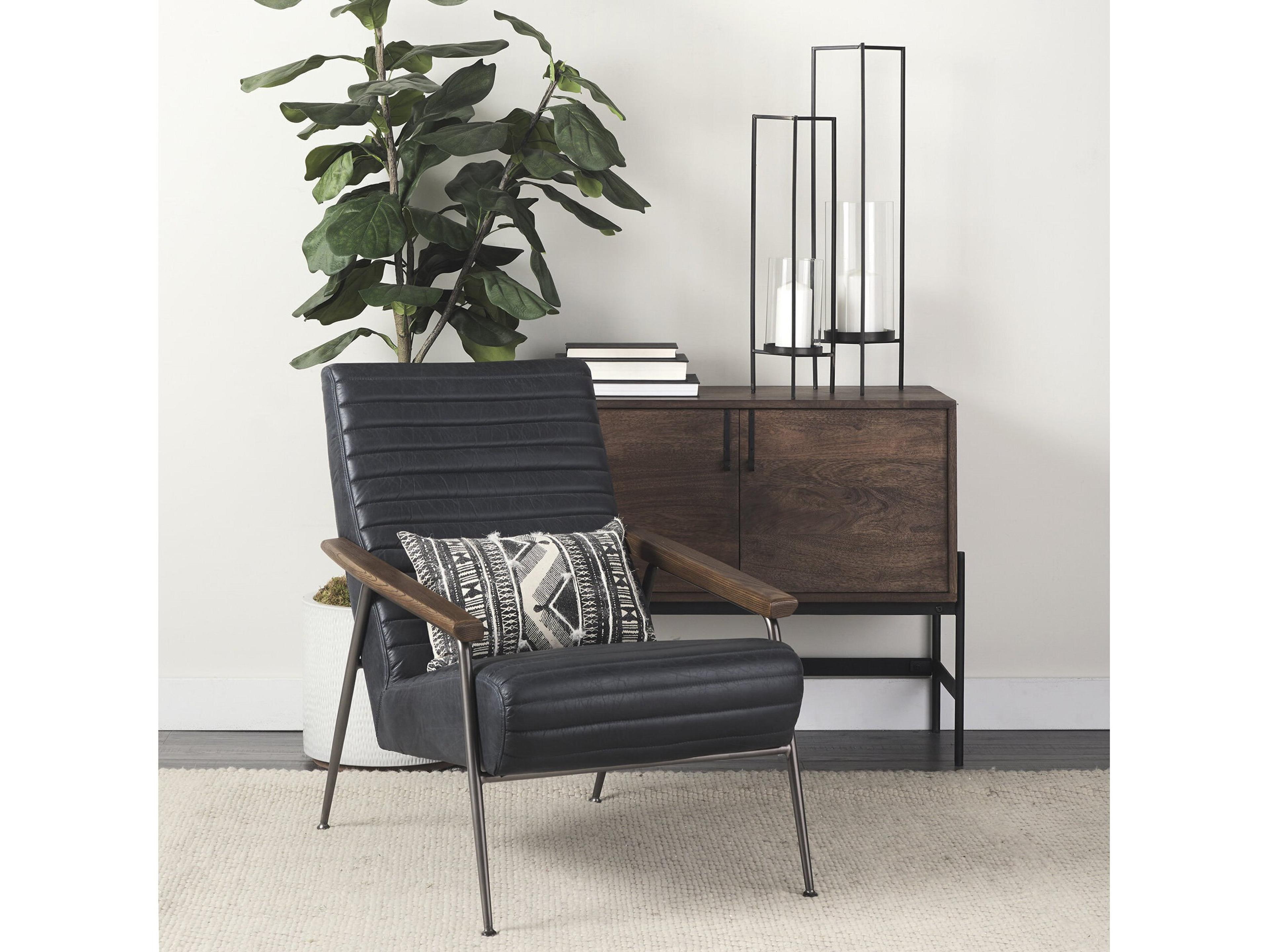 Mercana Abigail I Large Gunmetal Gray Metal Table Candle Holder