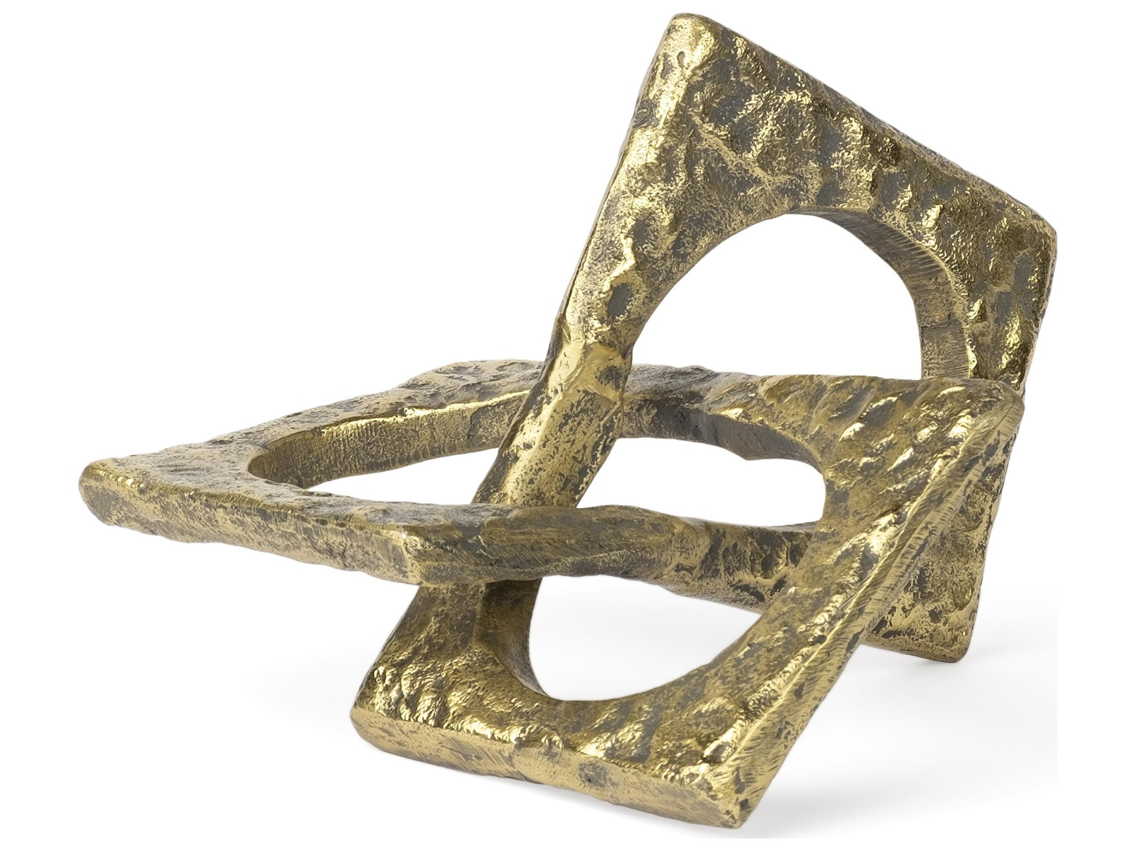 Mercana Delaunay I (Large) 10L X9W Gold Hammered Metal Interlinked Patterned