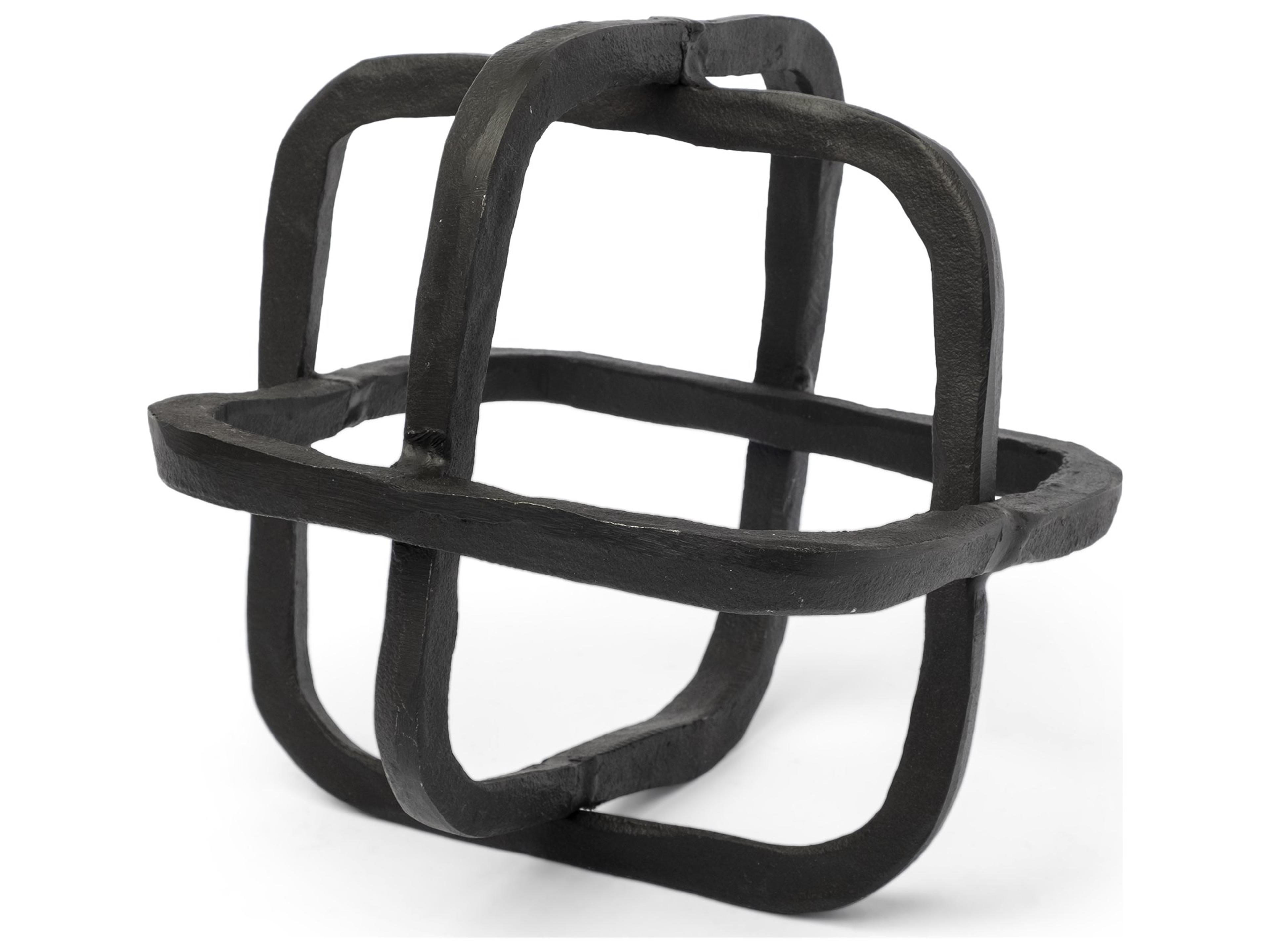 Willem I 9L x 9W Black Metal Open Cube Decor Object