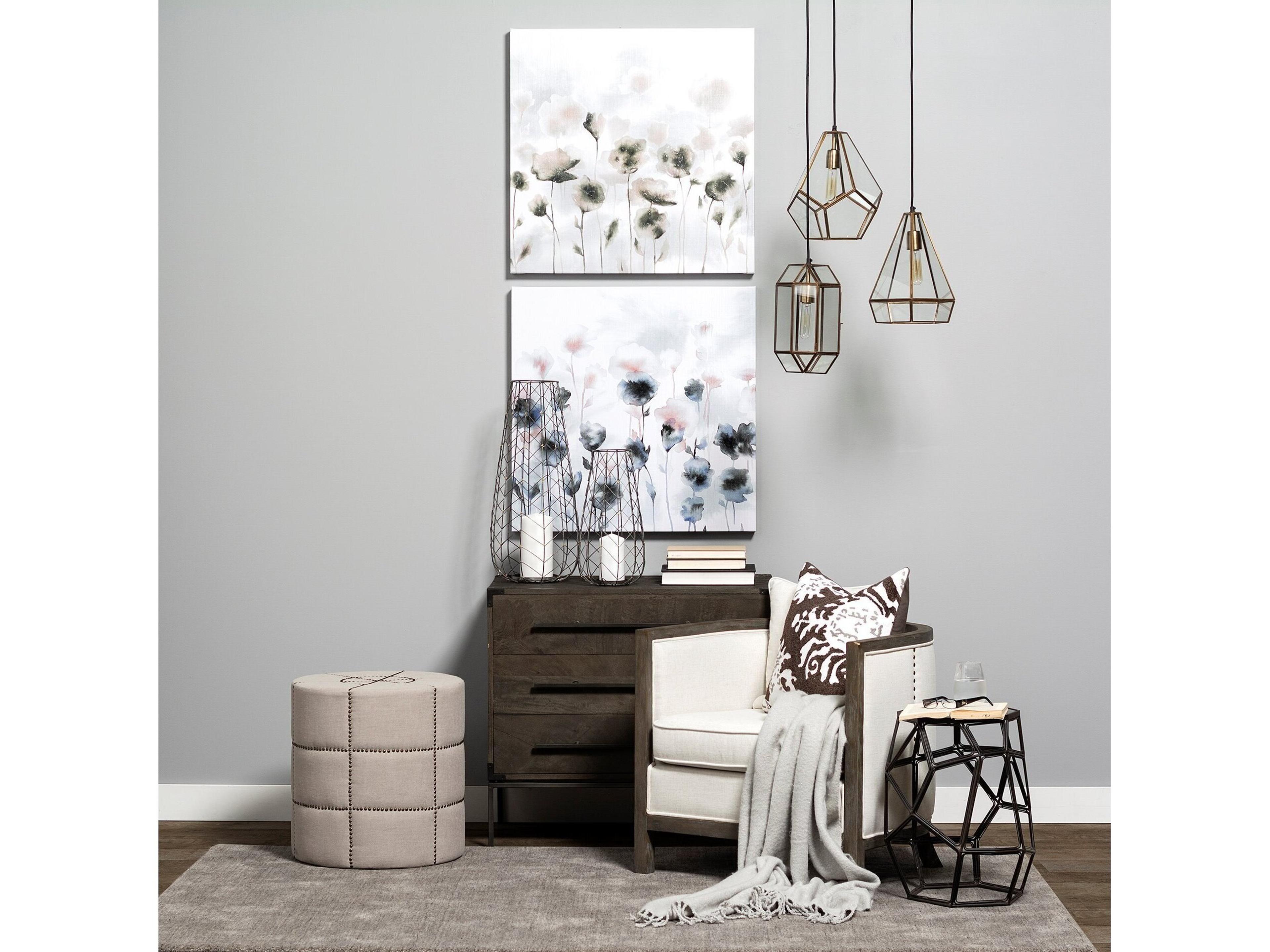 Mercana Ward 34L x 18W Brown Wood and Iron 3 Drawer Accent Cabinet