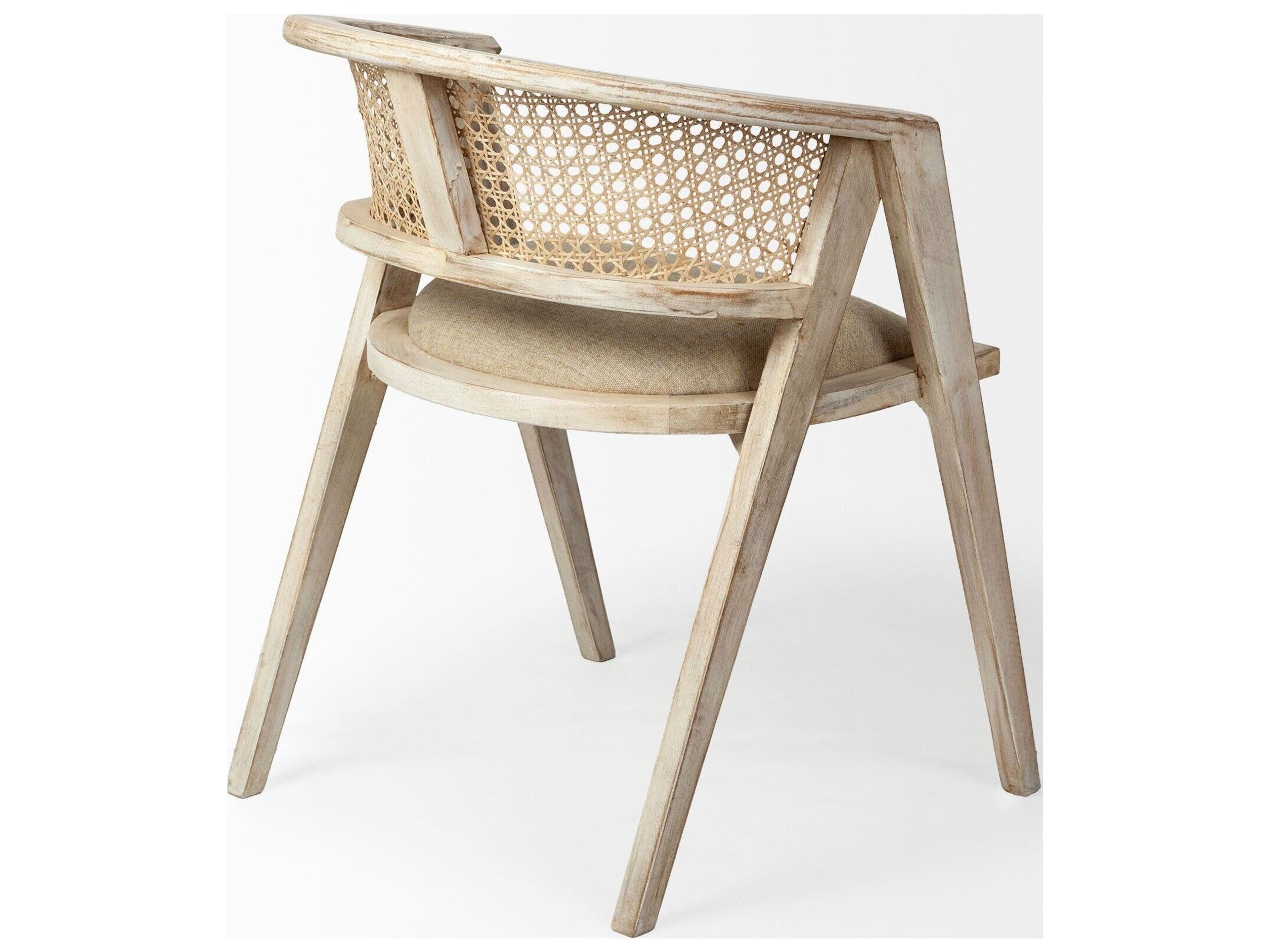 Mercana Tabitha I Blonde Wooden Frame 100% Polyester Seat Dining Chair