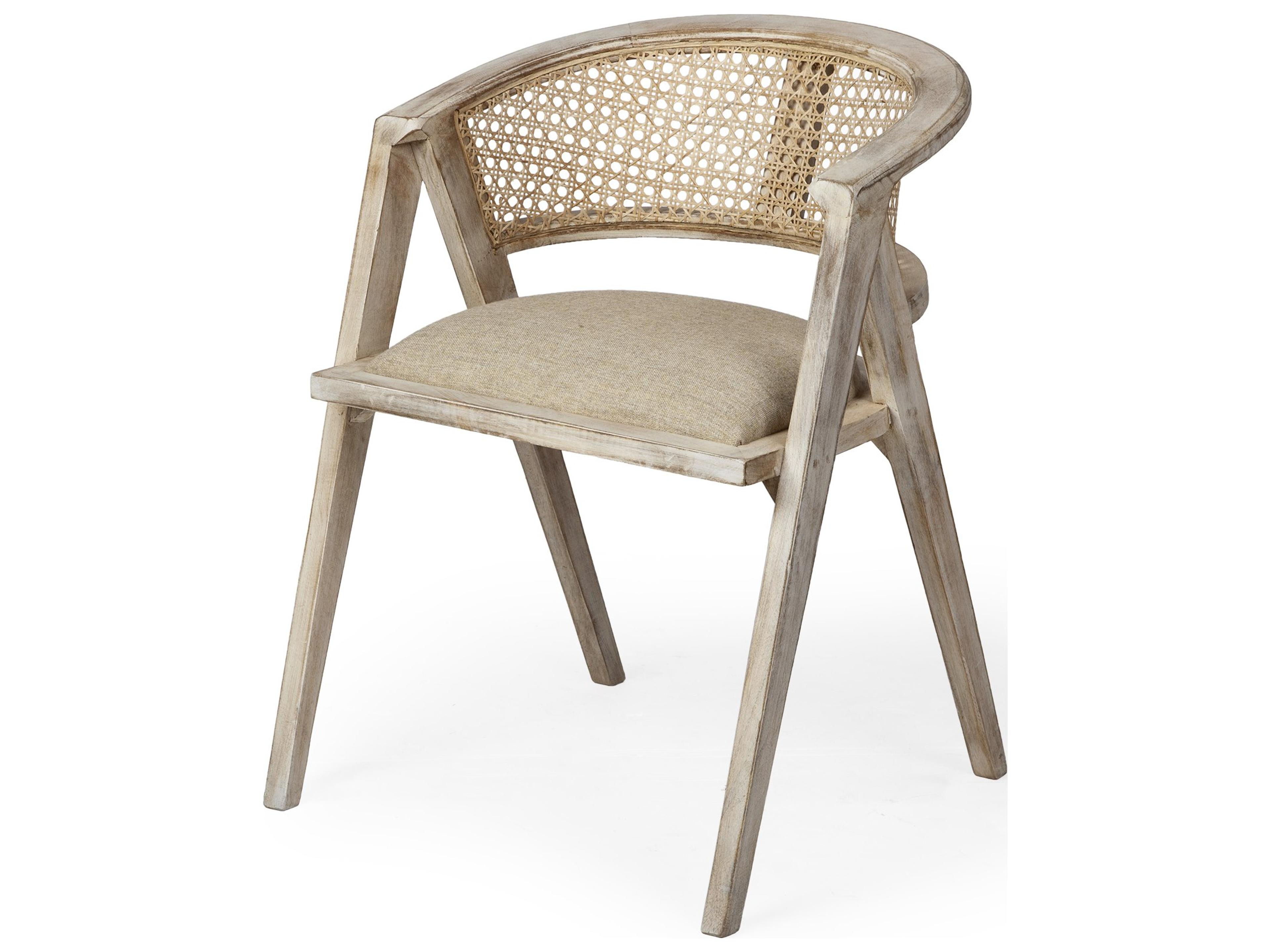 Tabitha I Blonde Wooden Frame 100% Polyester Seat Dining Chair