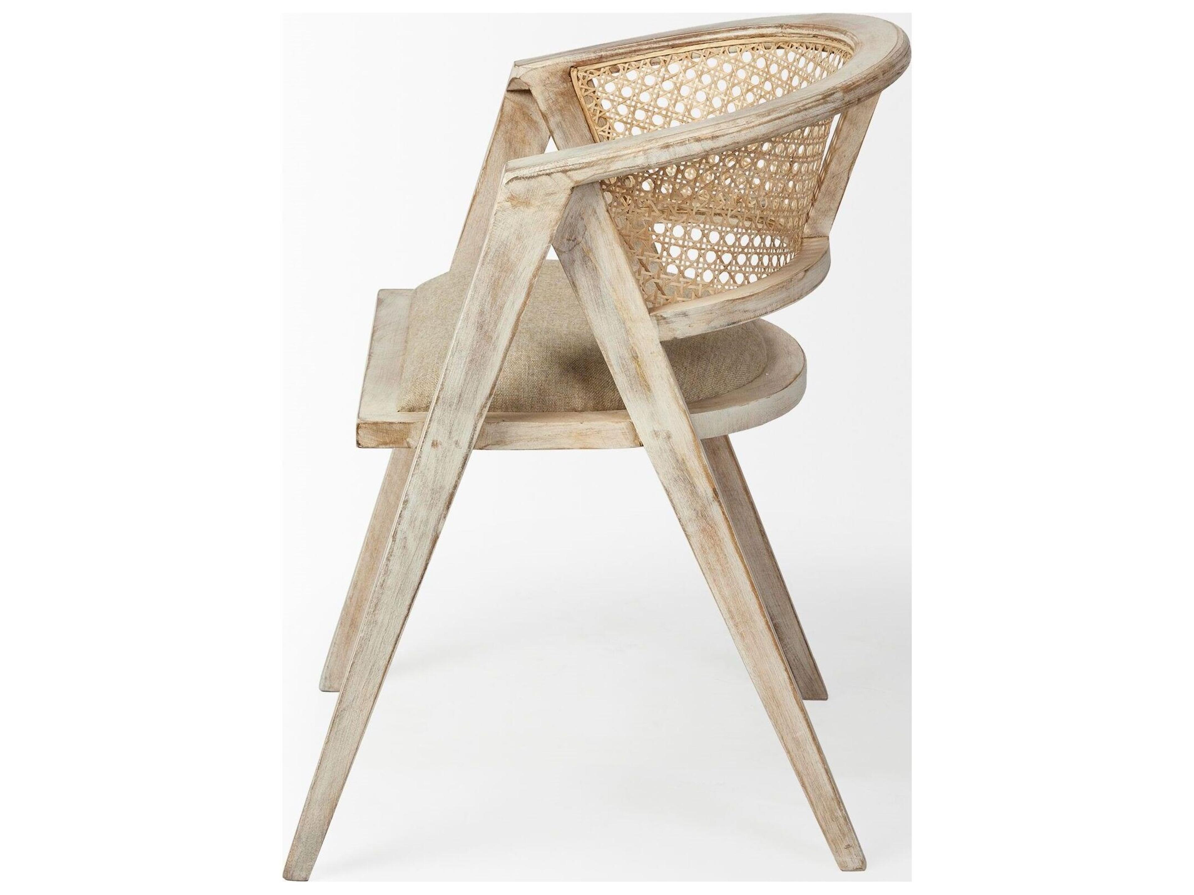 Mercana Tabitha I Blonde Wooden Frame 100% Polyester Seat Dining Chair