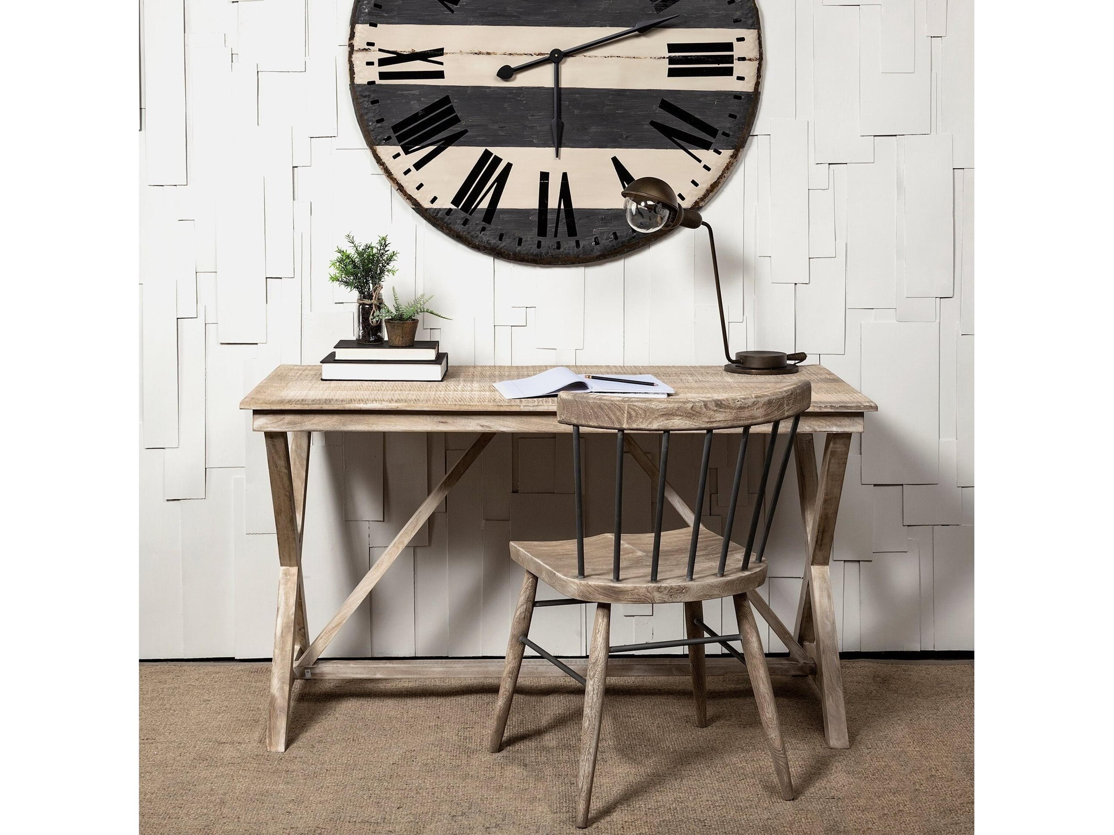 Mercana Tracy 54L x 28W Natural X Frame Wood Office Desk