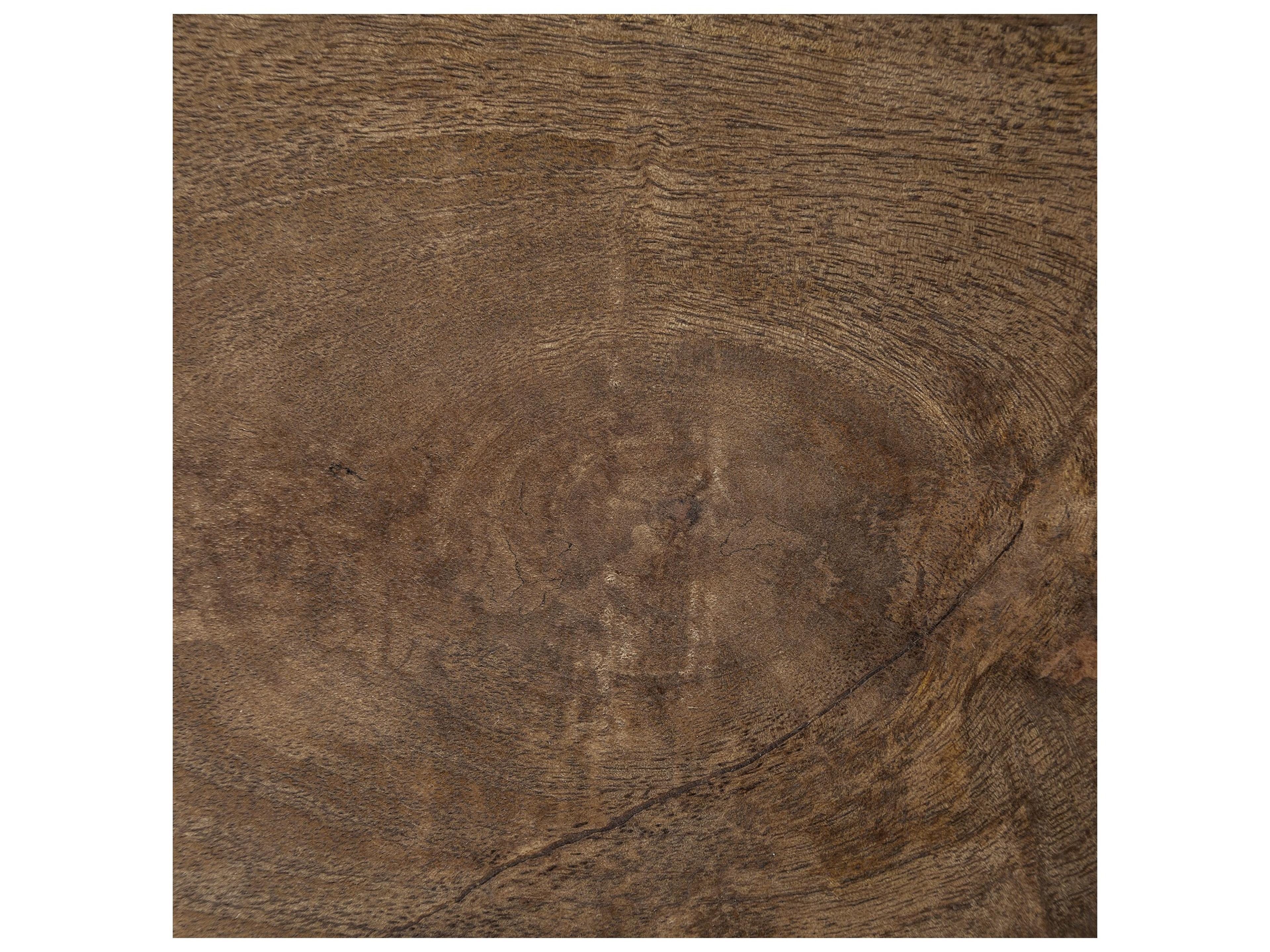 Mercana Maddox 16L x 13.5W x 27H Medium Brown Wood w/ Black Metal C-shaped End/Side Table