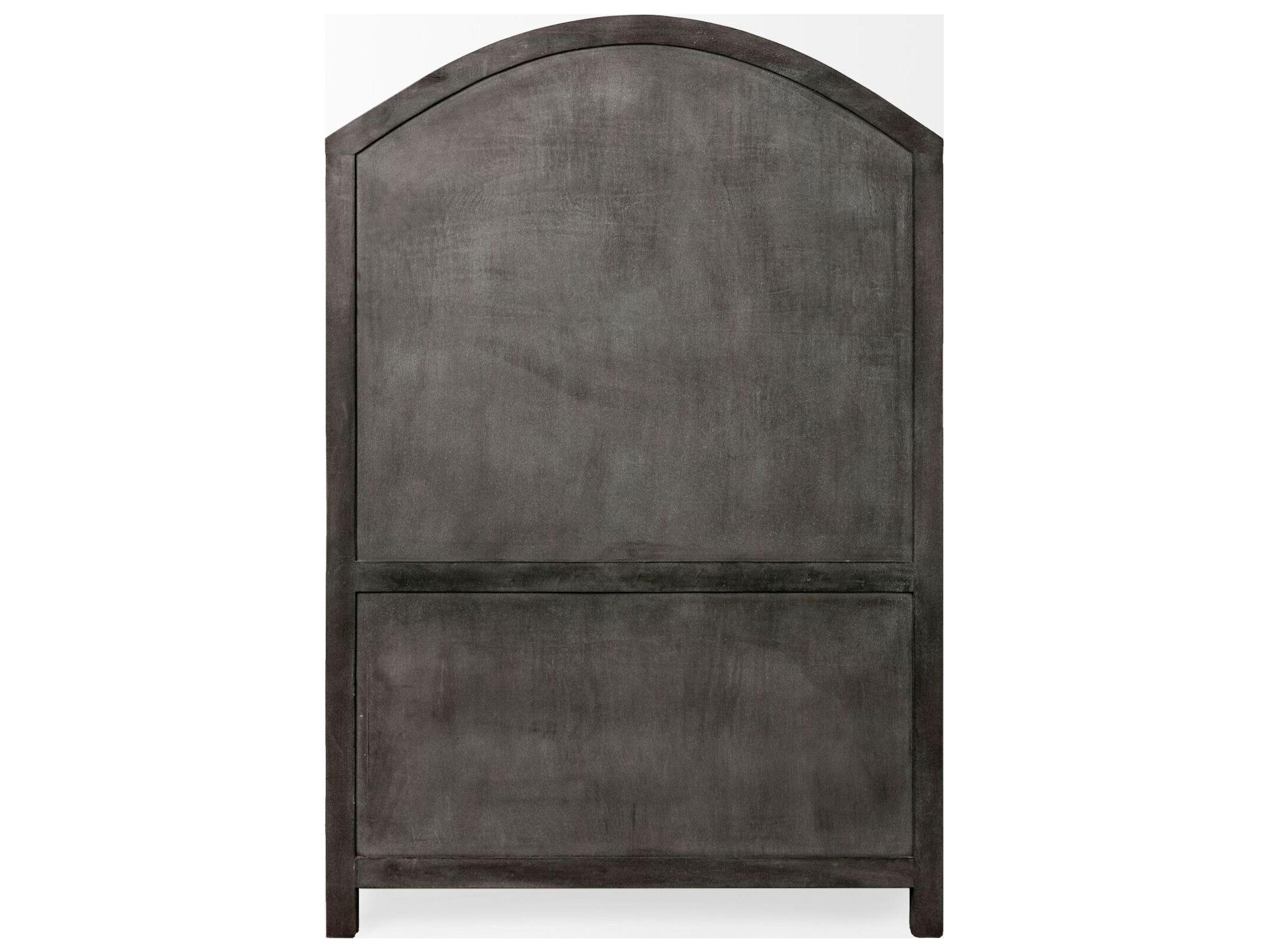 Mercana Barrett 48.5L X 17.25W X 73H Gray Solid Wood Display Cabinet