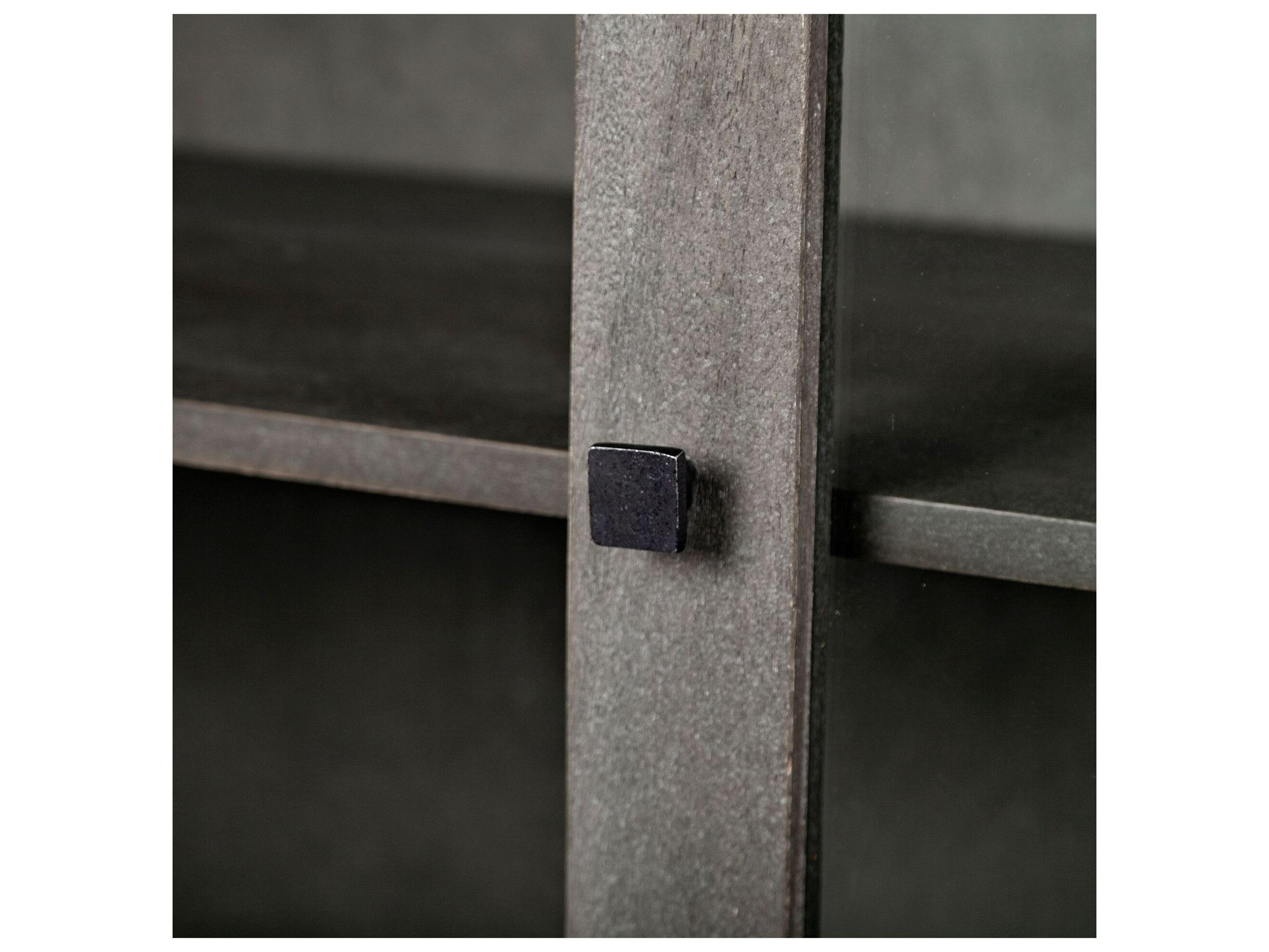 Mercana Barrett 48.5L X 17.25W X 73H Gray Solid Wood Display Cabinet