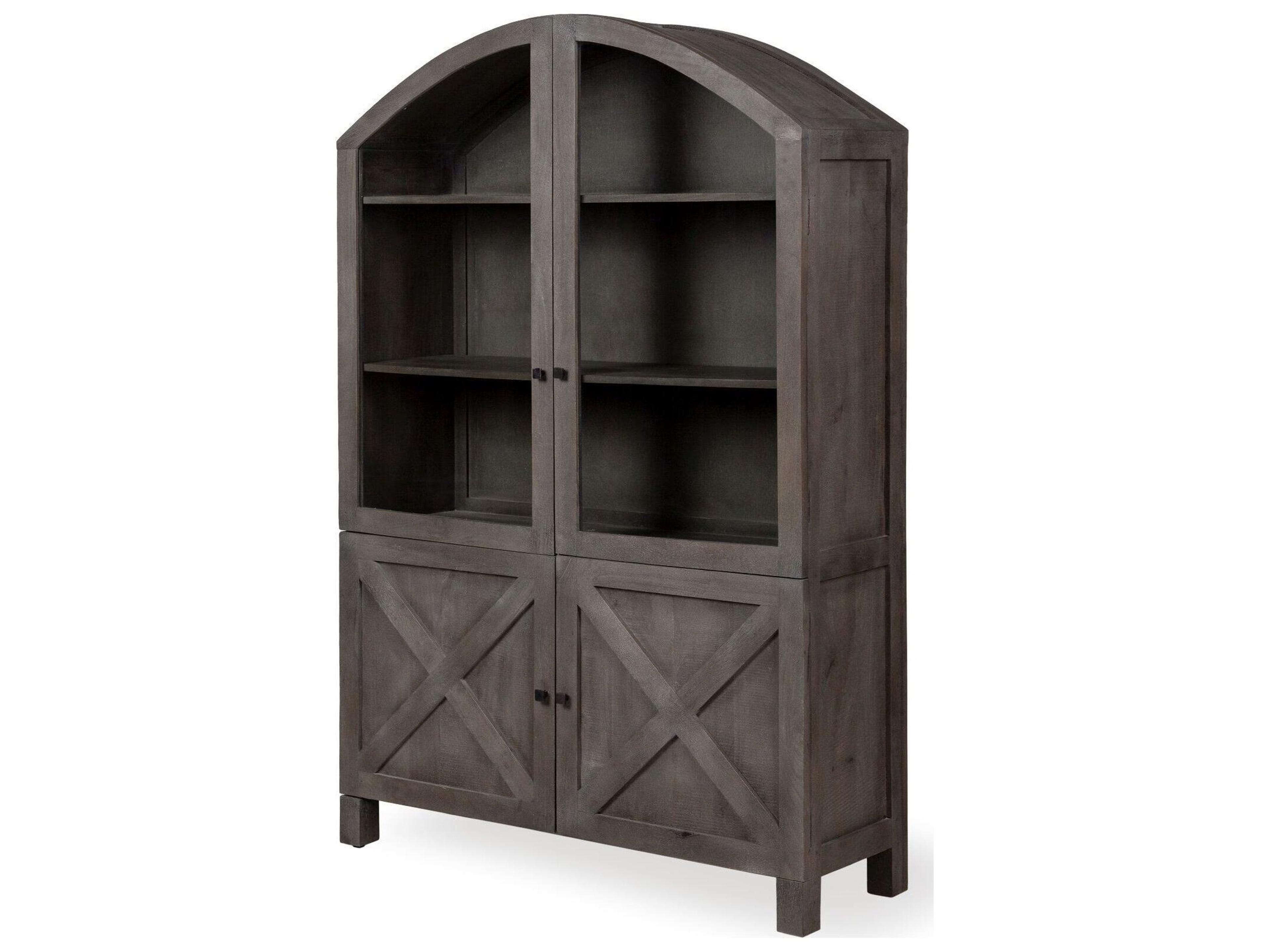 Barrett 48.5L X 17.25W X 73H Gray Solid Wood Display Cabinet